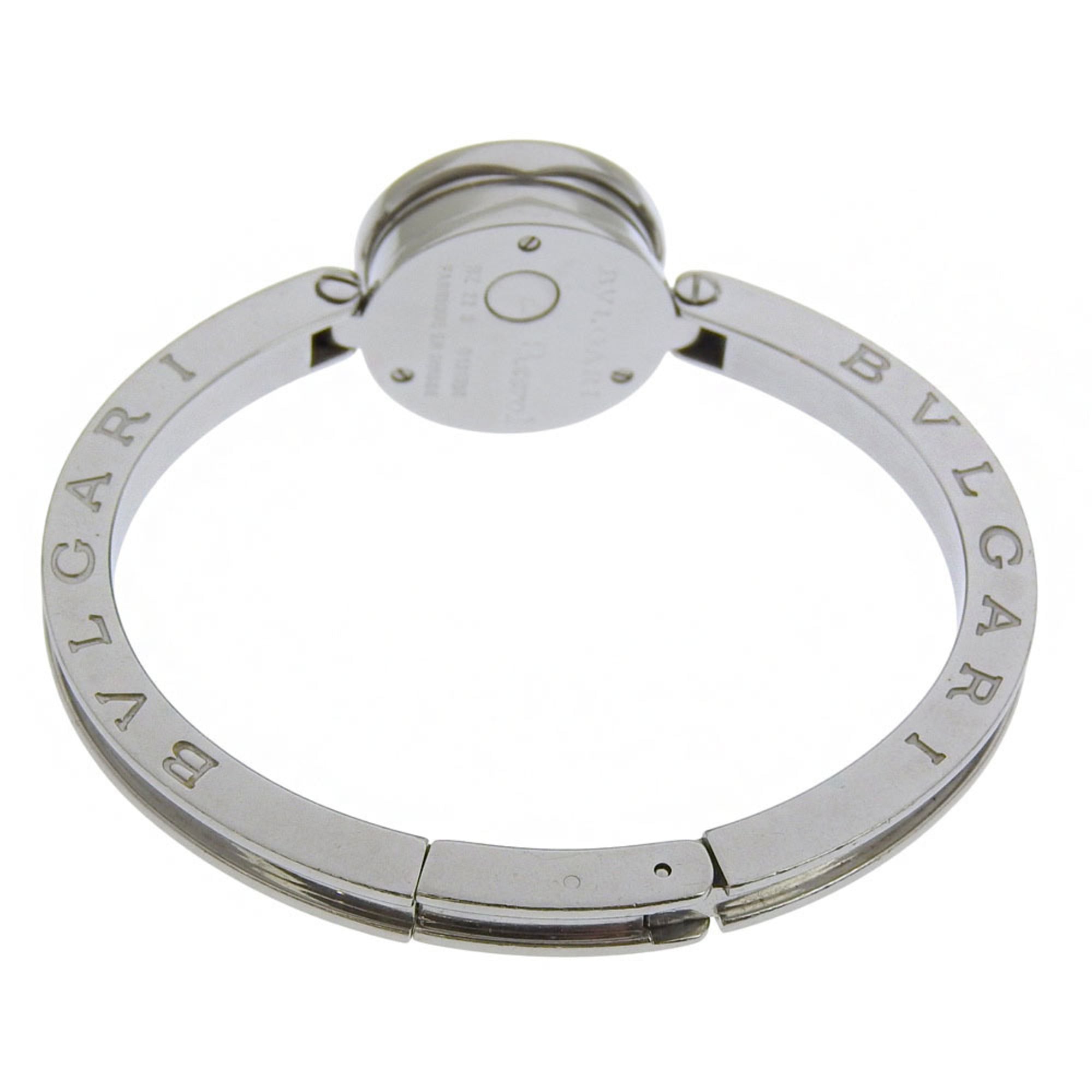 BVLGARI Bzero1-horloge, BZ22SS, roestvrij staal, kwarts uurwerk, analoge wijzerplaat, zwarte wijzerplaat, damesmodel