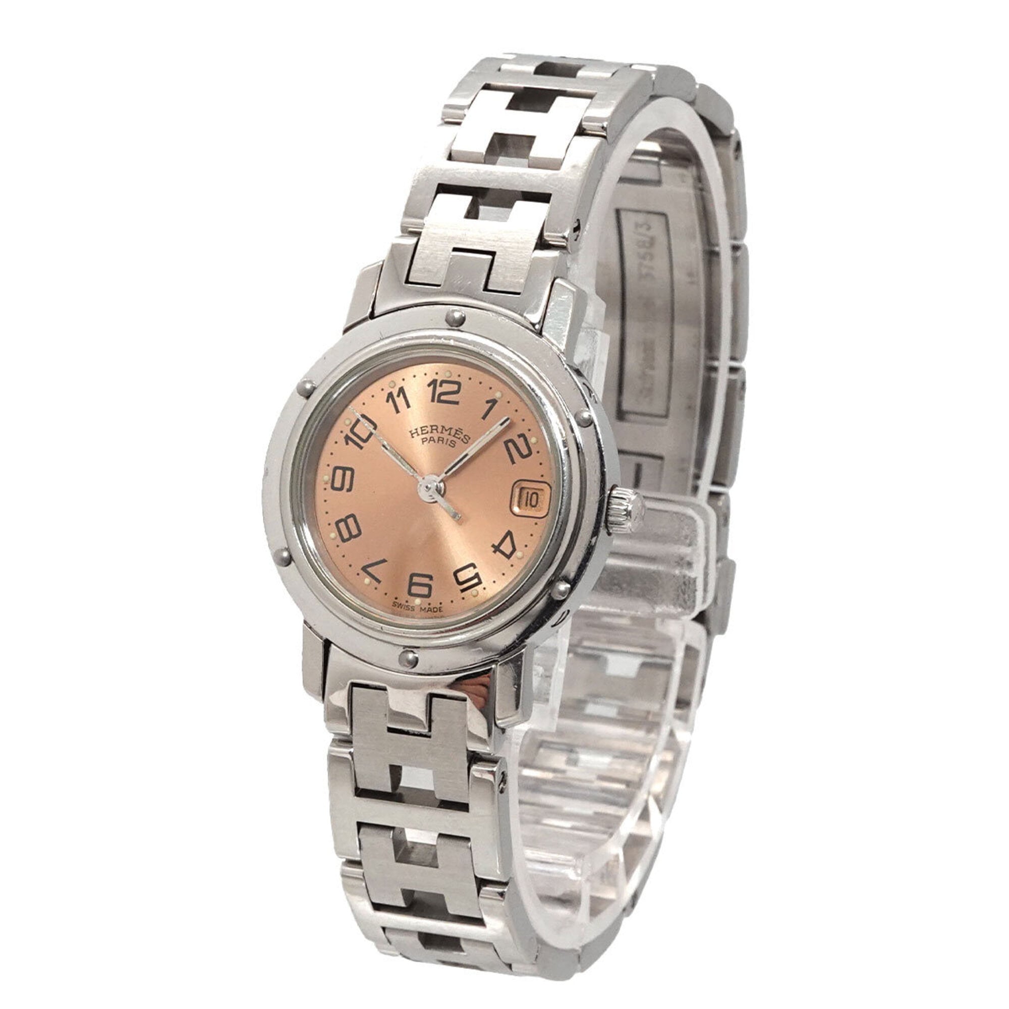 Hermes Clipper CL4 210 Wo Date Display Pink Quartz