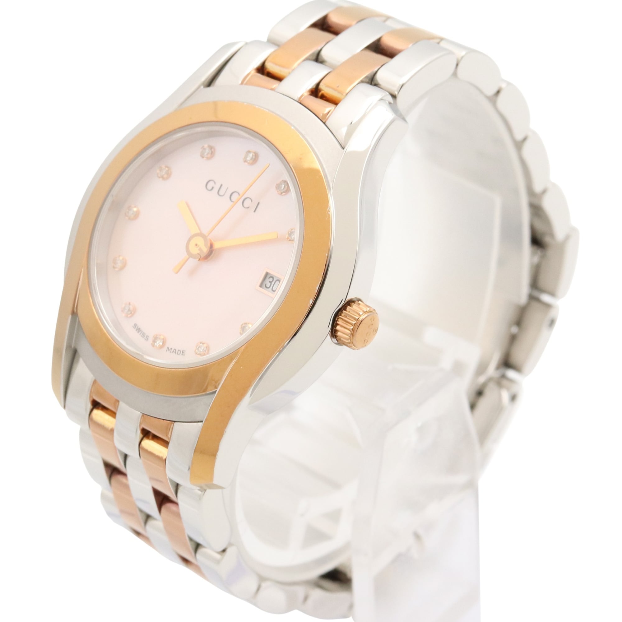 Gucci GP 5500L Pink Dial Gold plated, stainless steel 27mm Watch