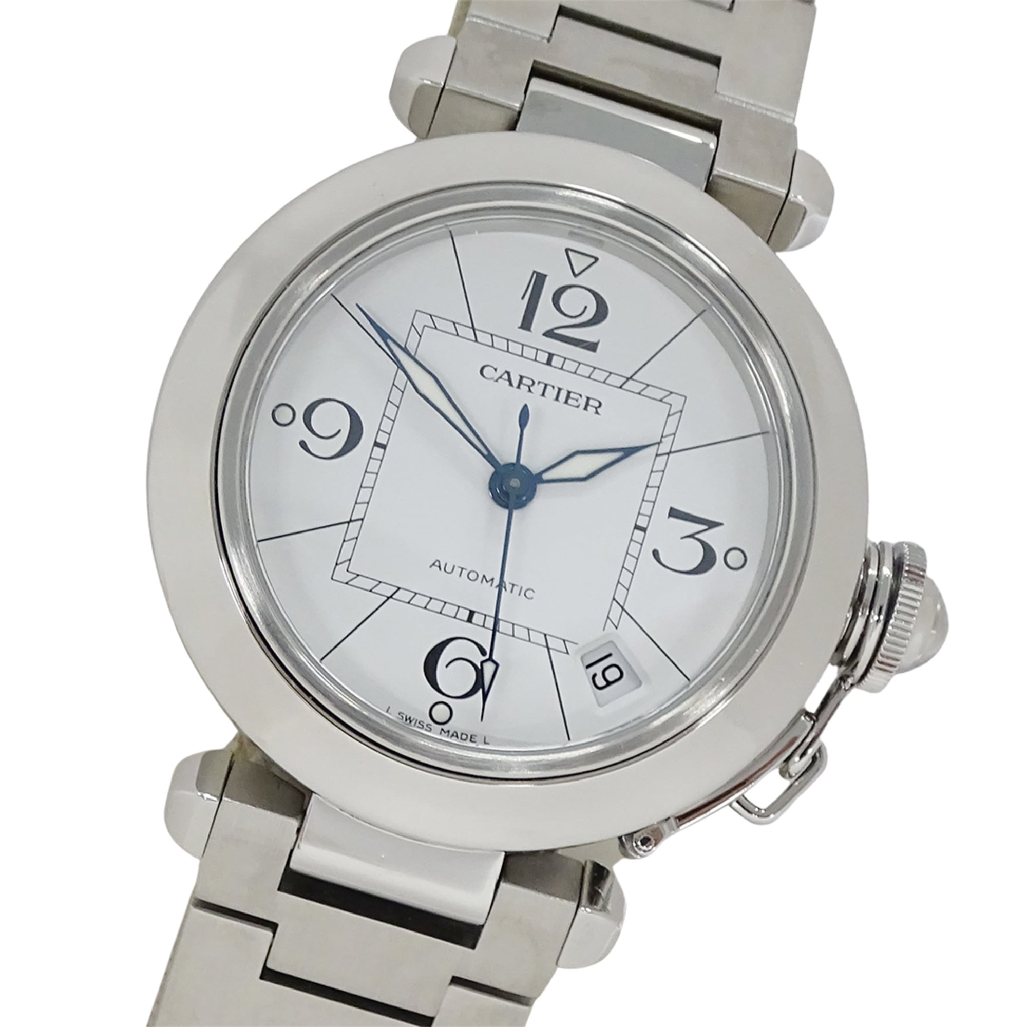 Cartier Pasha C Date Automatic for Boys Stainless Steel (SS) W31074M7 Silver & White