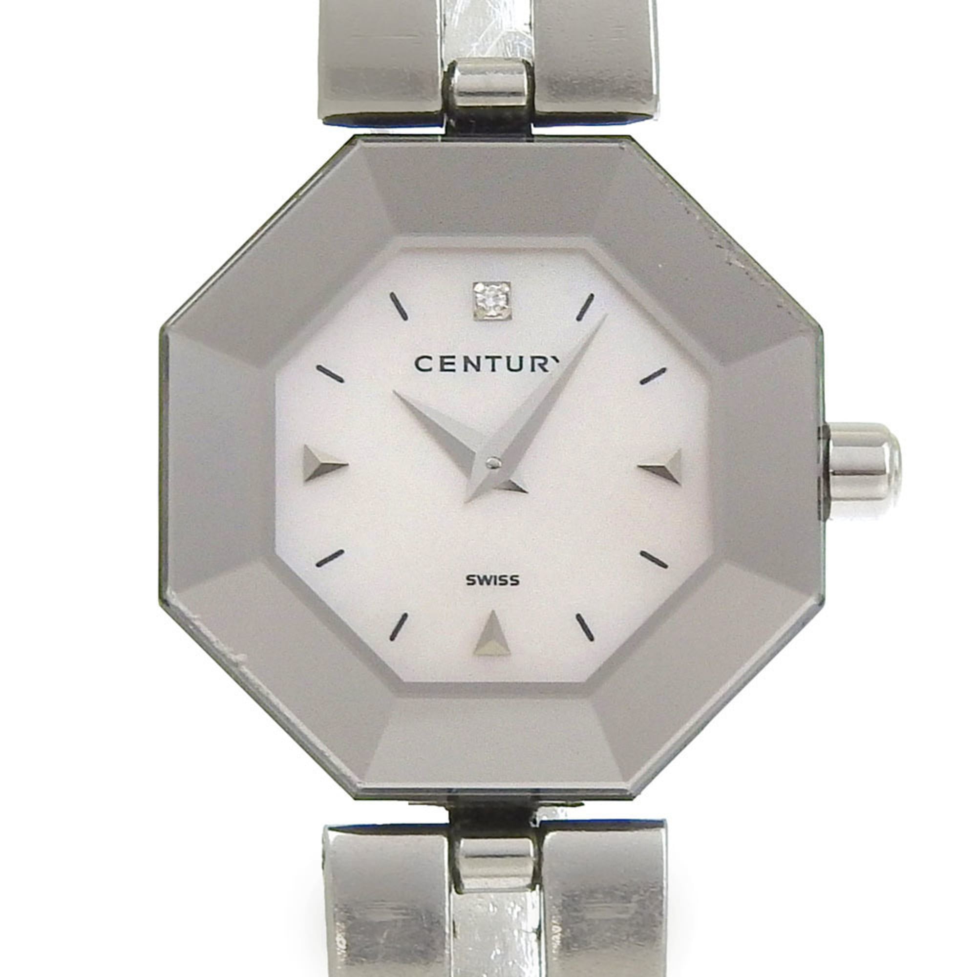 Century Time Gem Women's Watch, 1-Diamond, Stainless Steel, Quartz, Analog, White Mother-of-Pearl Dial