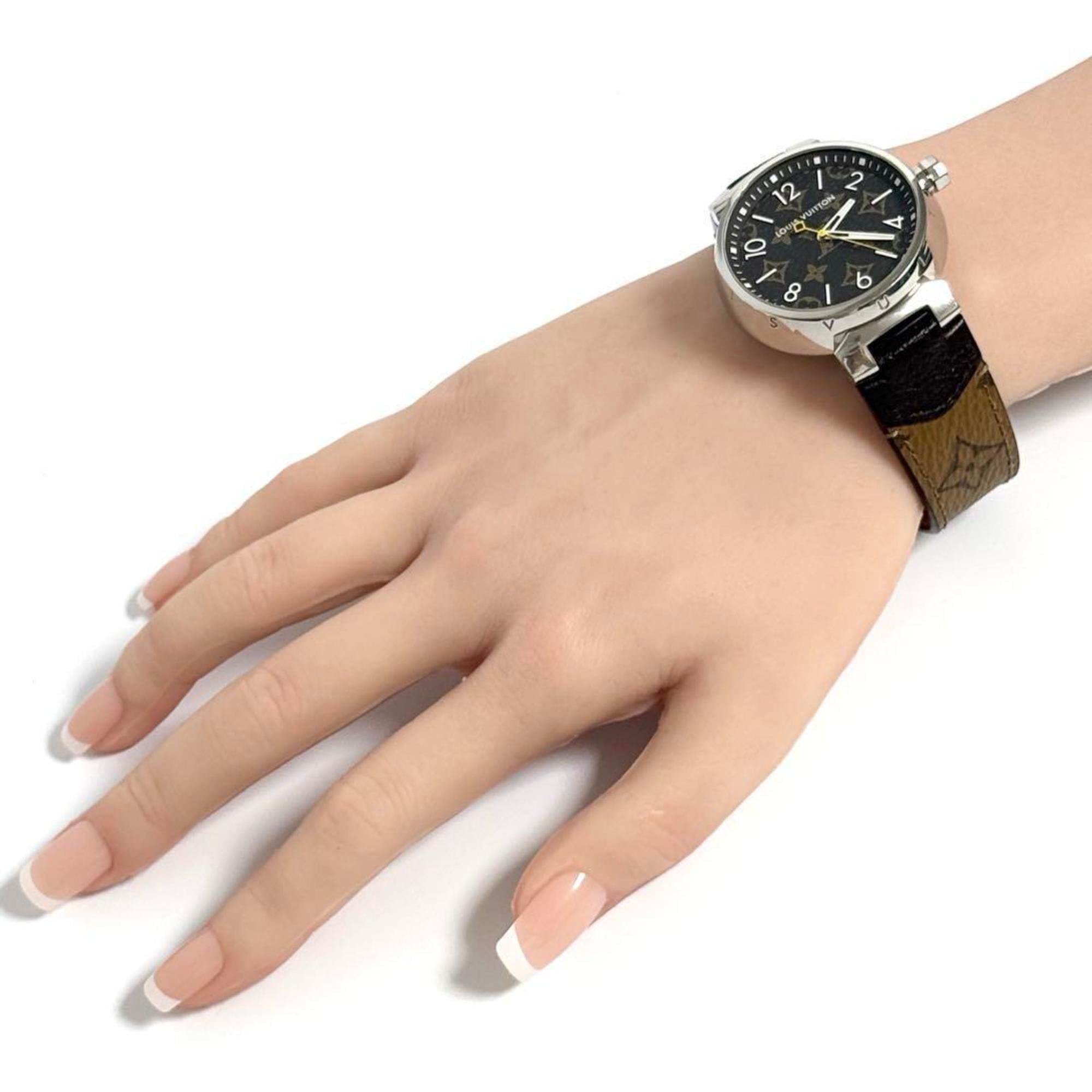 Louis Vuitton Tambour Monogram-horloge voor heren, 39 mm
