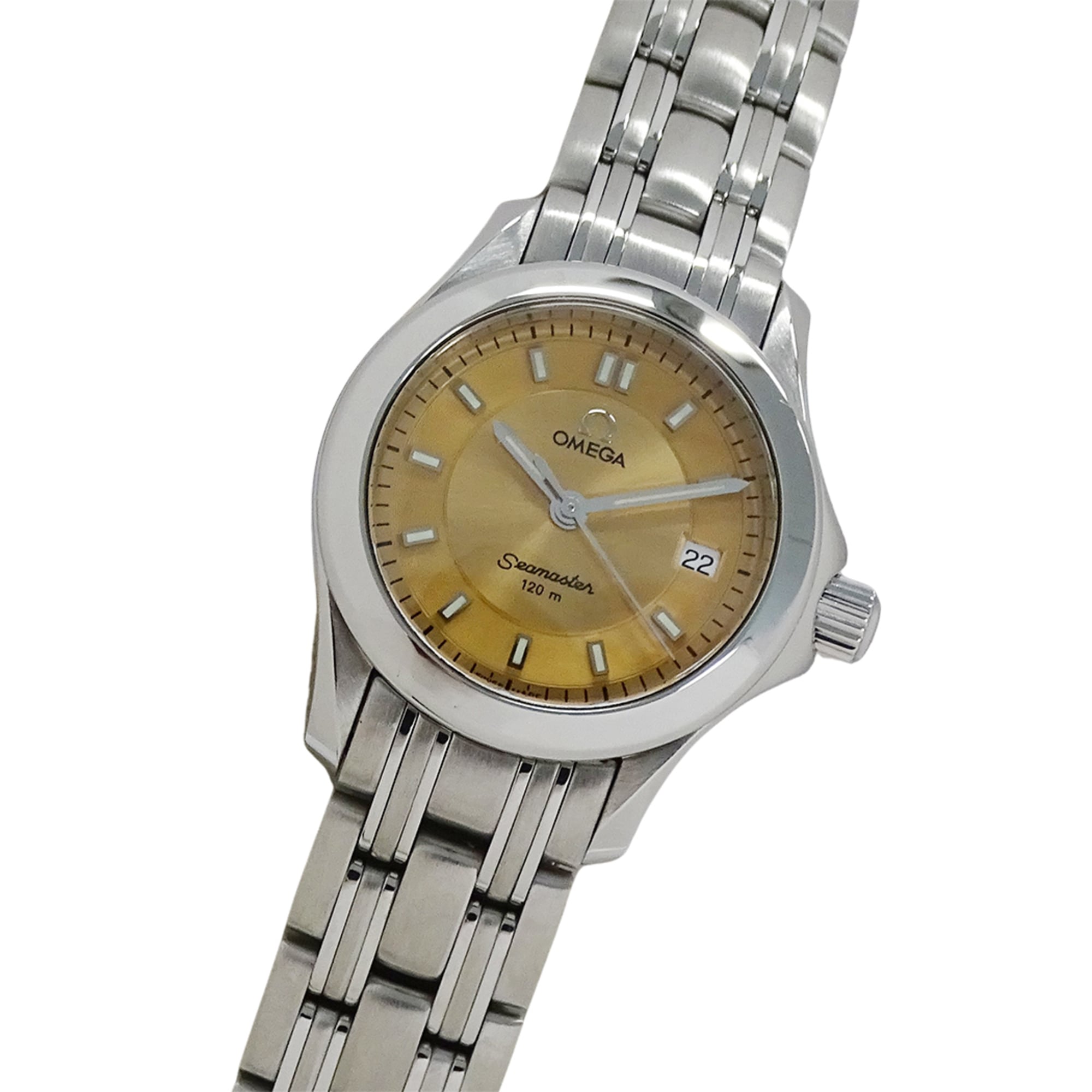 Omega Seamaster 2581.62 Wo Brand Name 120m Water Resistant Date Quartz Movement Stainless Steel (SS) Silver & Orange
