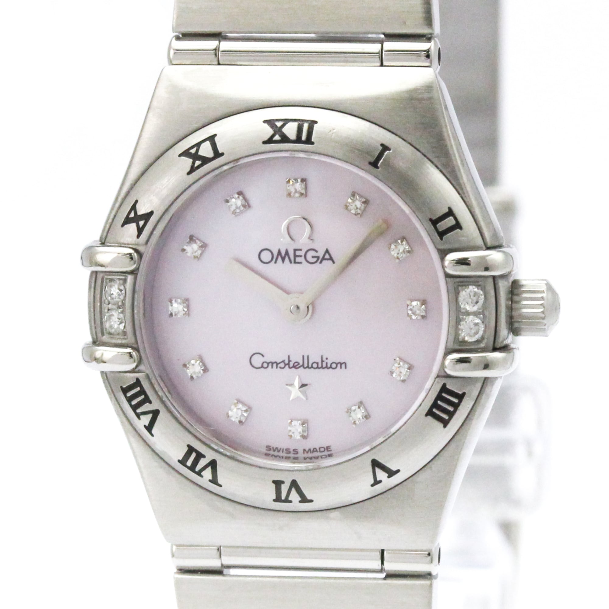 OMEGA Constellation Diamond MOP Dial Ladies Quartz Steel Watch 1567.66 Polished