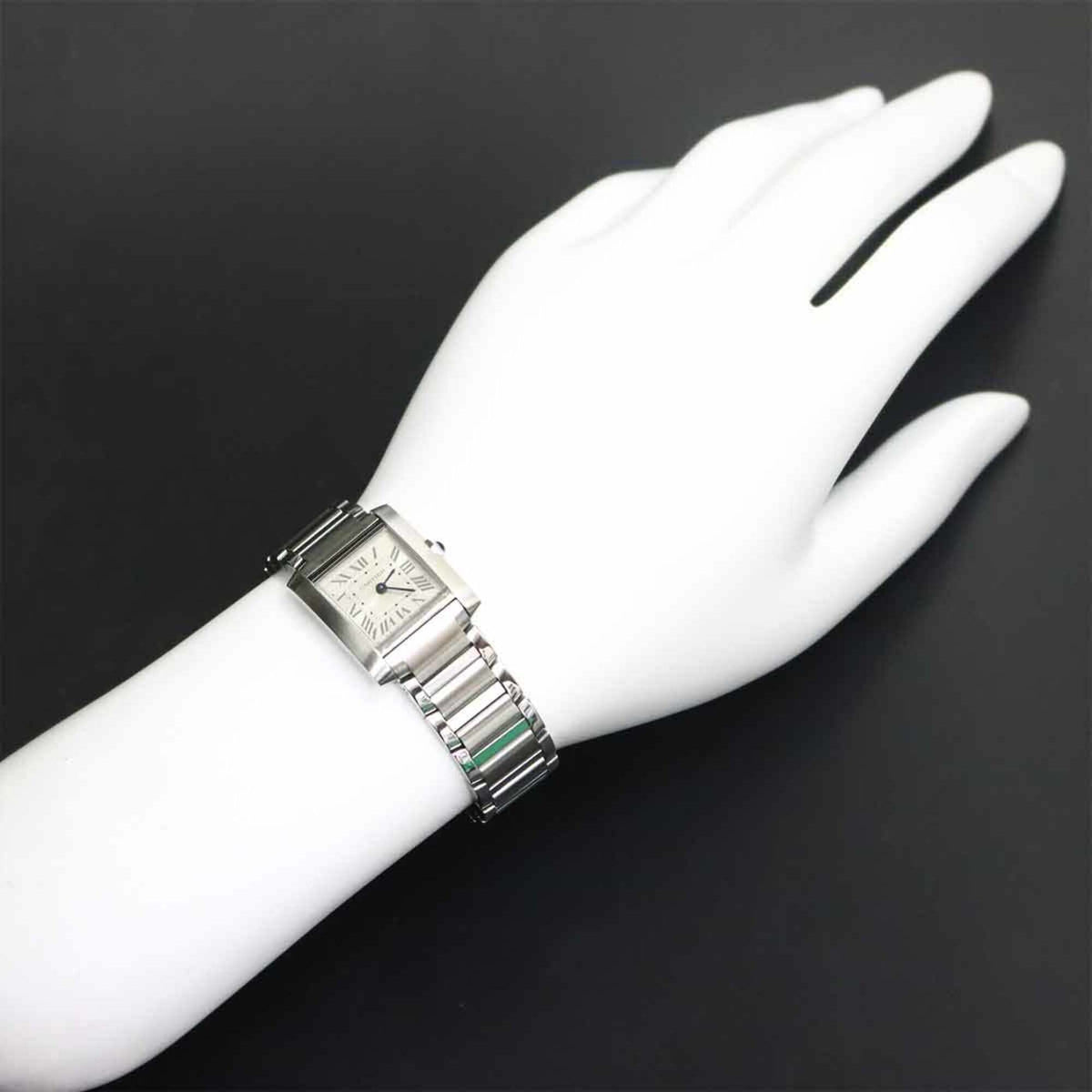 Cartier Tank Française SM WSTA0065 Horloge met zilveren wijzerplaat, 21 mm