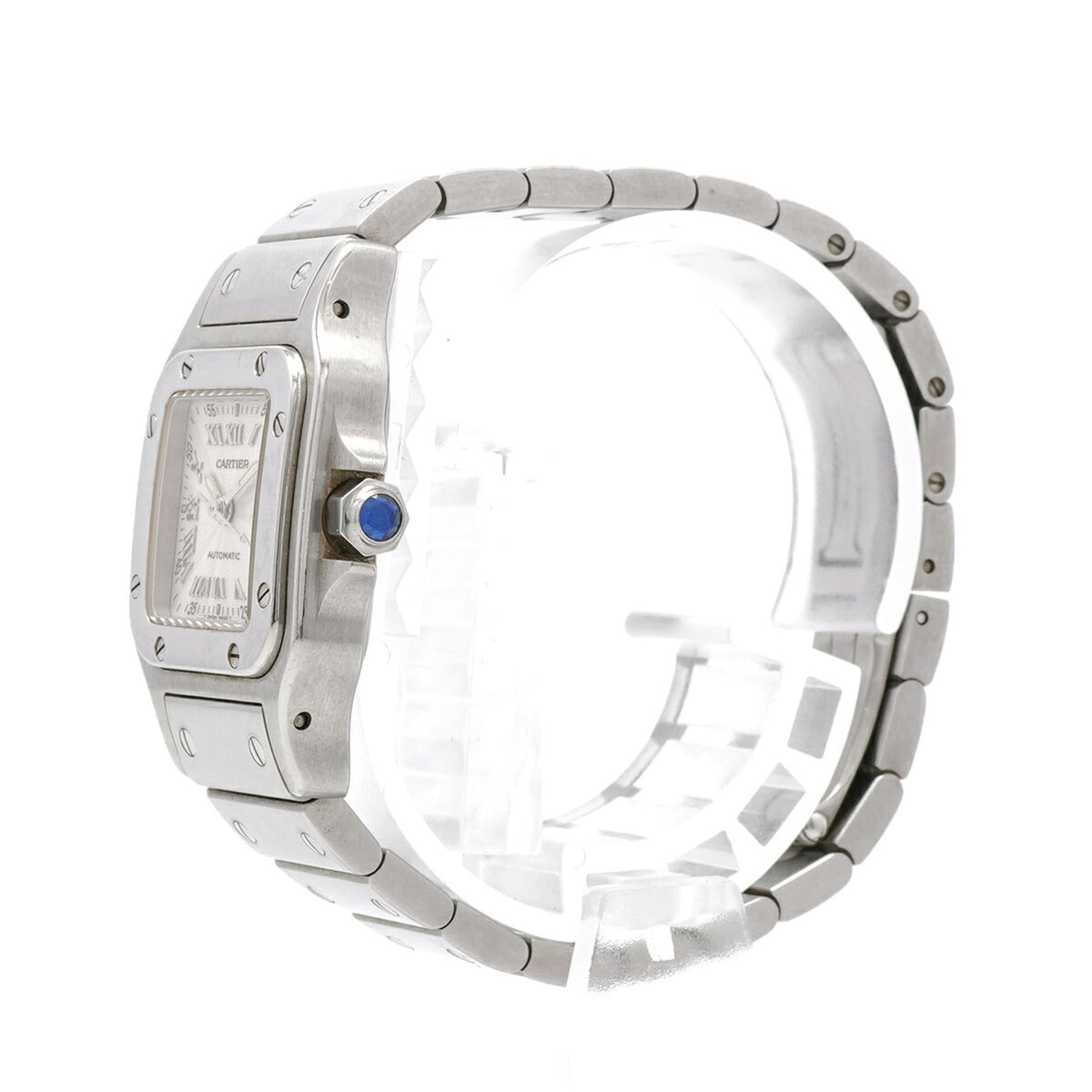 Cartier Santos Galbee SM W20044D6 horloge met zilveren wijzerplaat, 24 mm