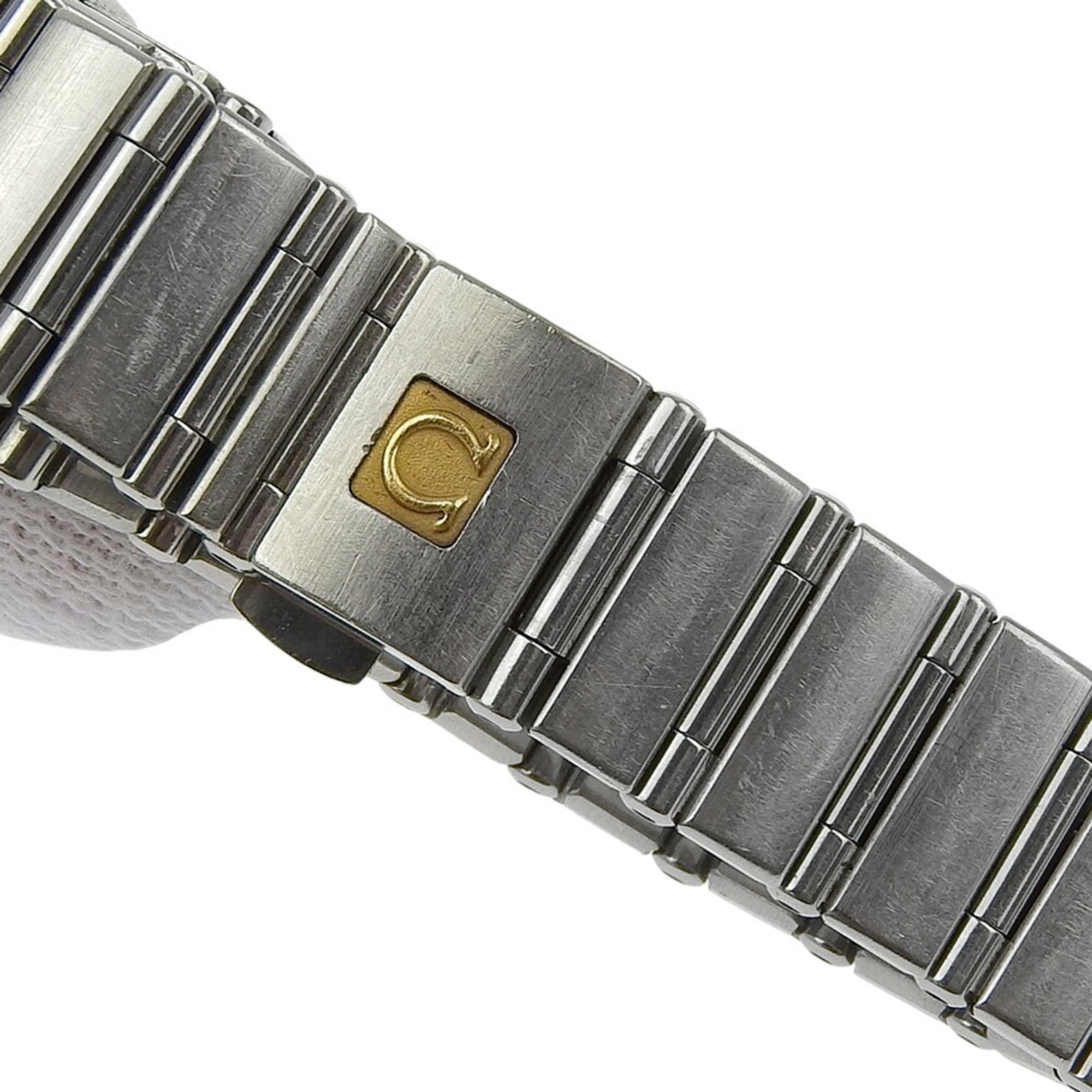 OMEGA Constellation Carree Uhr 1531.71 Edelstahl 1998 Quarz Analoganzeige Weiß Muschelzifferblatt Damenuhr