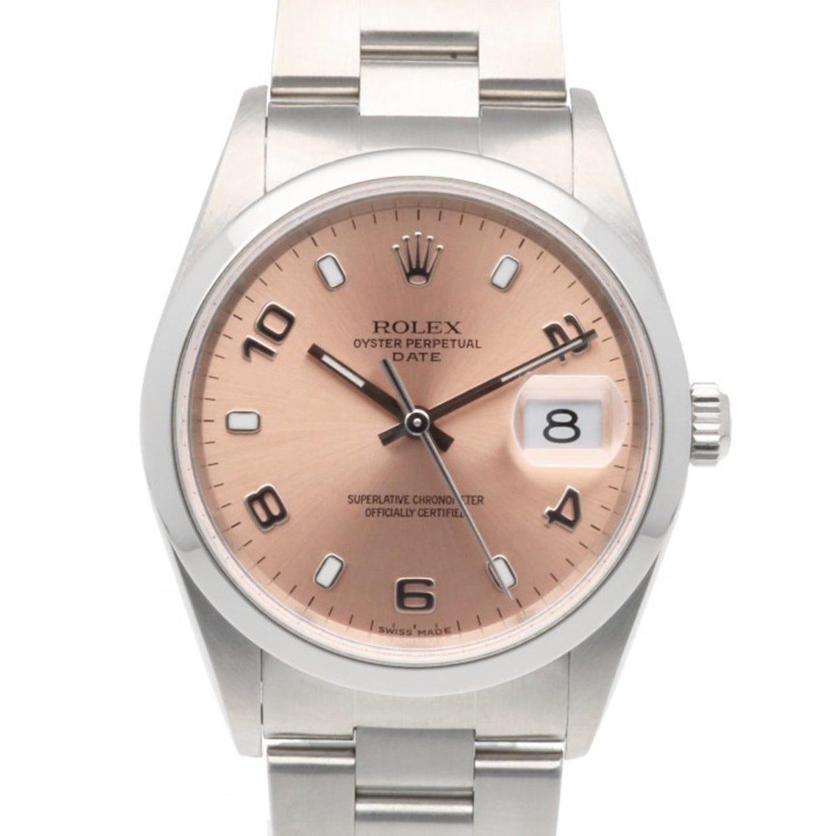 Rolex Date Oyster Perpetual 15200 met roze wijzerplaat, 34 mm