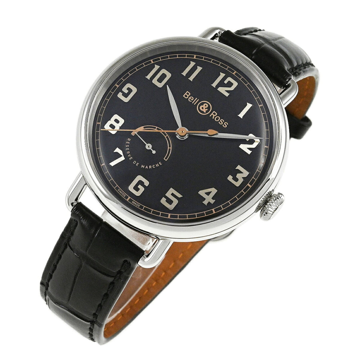 Bell & Ross BR WW1 Heritage Power Reserve BRWW197-HER-ST/SCR Black Dial 45mm Watch