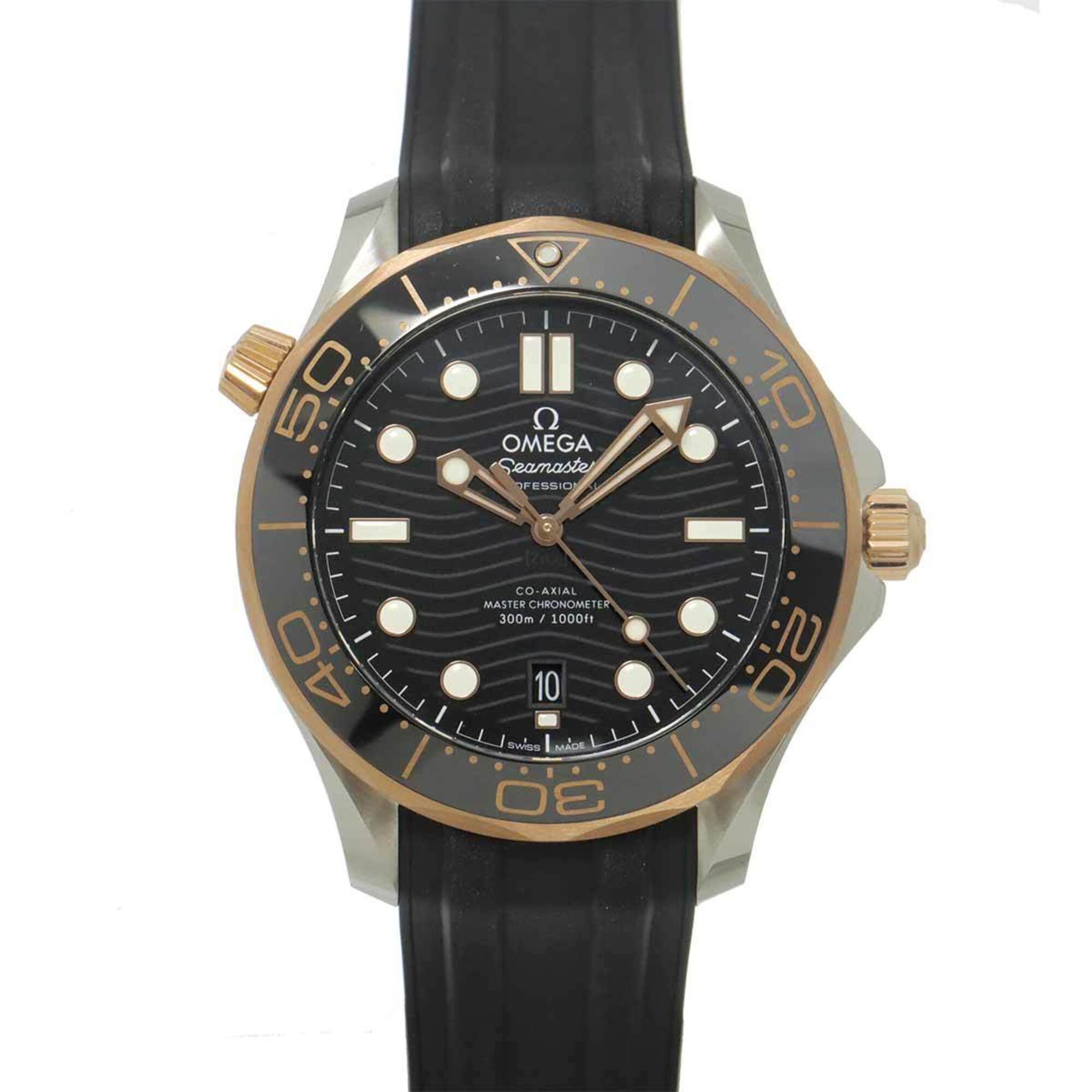 Omega Seamaster Diver 300 Co-Axial Master Chronometer Two-Tone 210 22 42 20 01 002 Date 18K Pink Gold Automatic