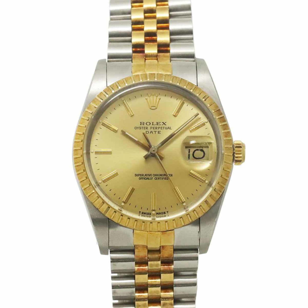 Montre Rolex Oyster Perpetual Date 15053 Champagne, cadran de 34 mm