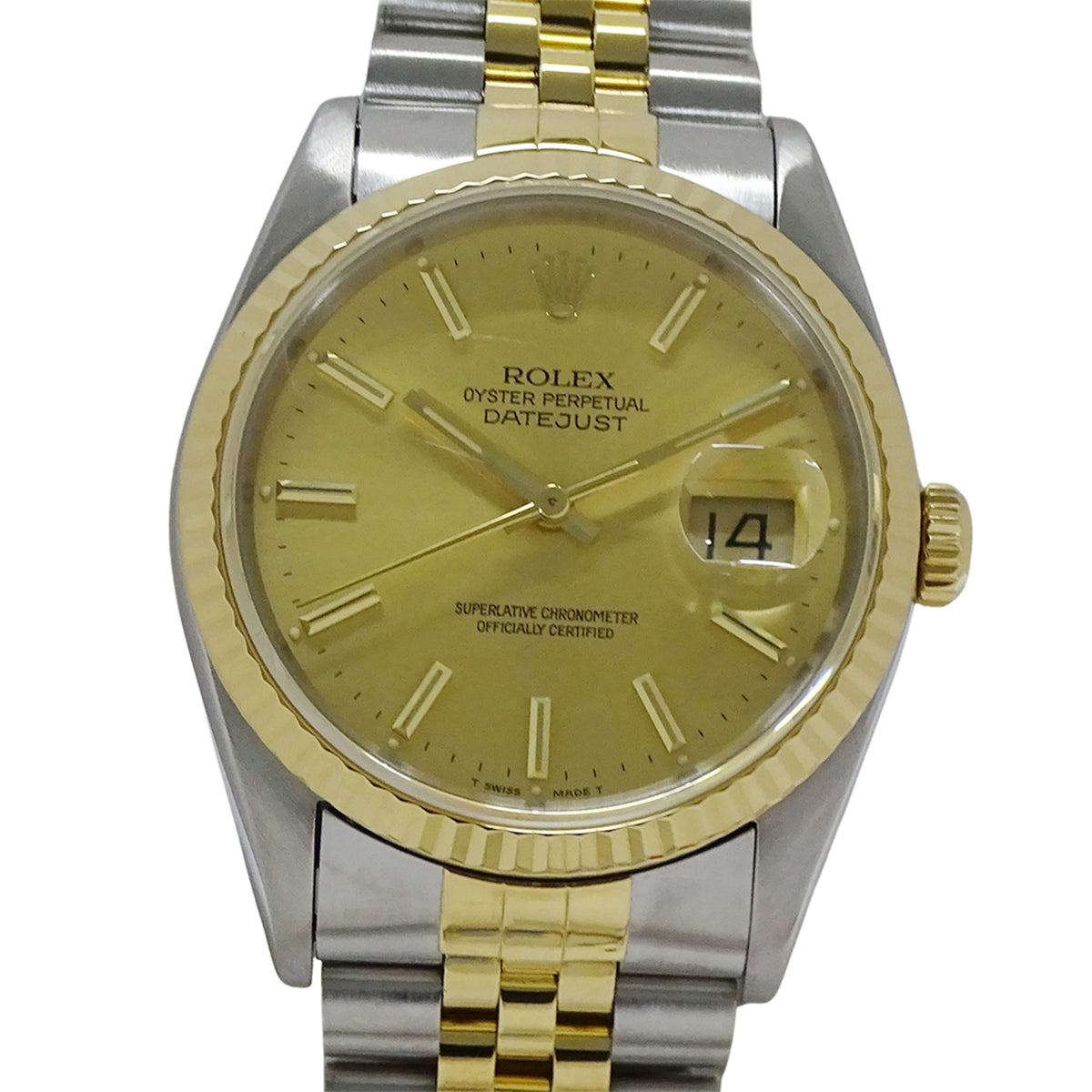 Rolex Datejust 16233 Gold Dial 35mm Watch