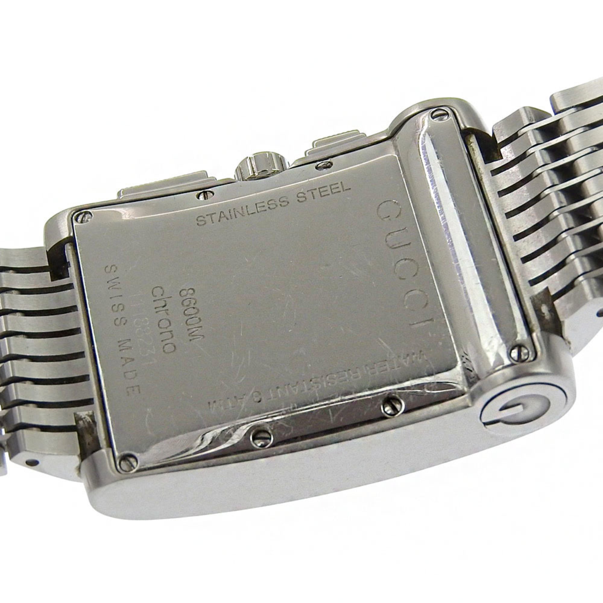 Gucci G-Metro 8600M roestvrijstalen quartz-chronograafhorloge met zwarte wijzerplaat – heren