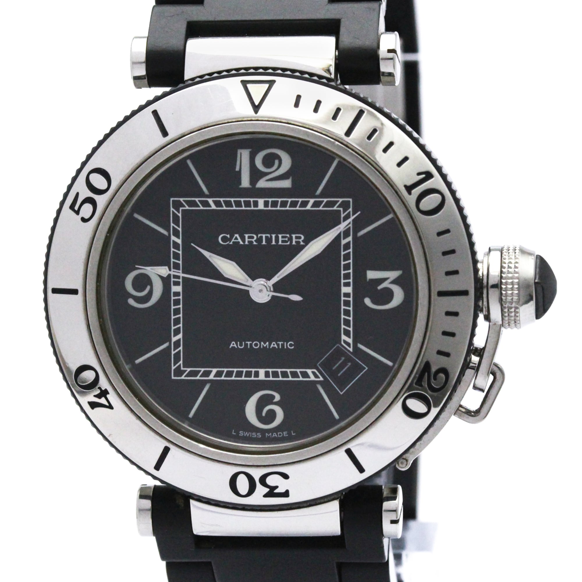 Cartier Pasha Seatimer W31077U2 Black Dial 40mm Watch