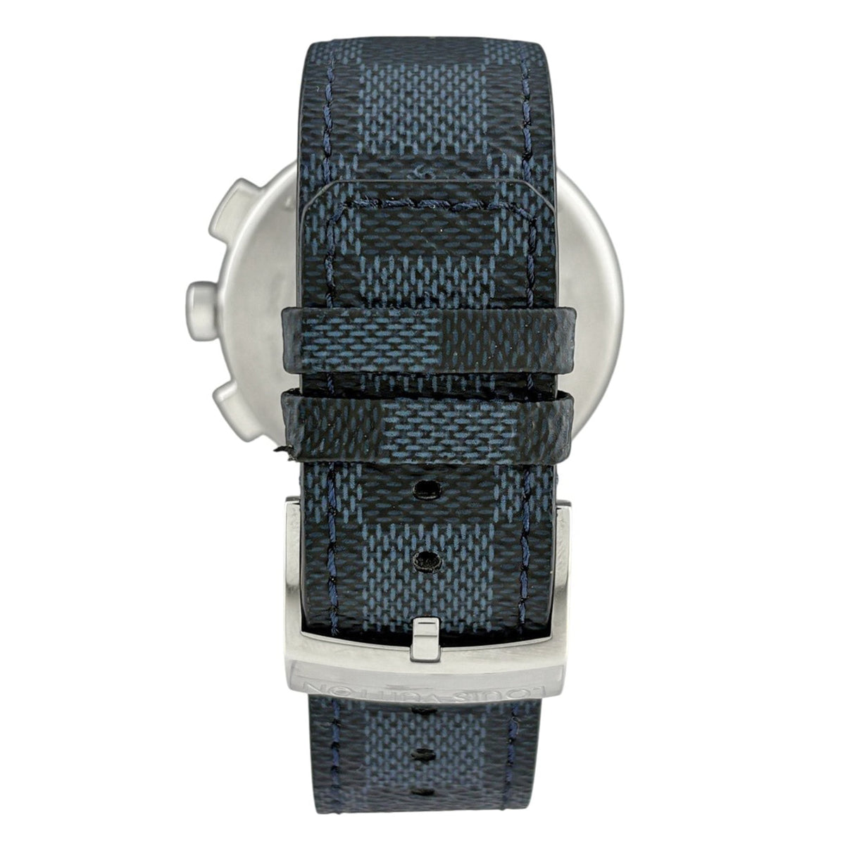 Louis Vuitton Tambour GM Damier Graphite QA094Z, graues Zifferblatt, 44 mm Uhr