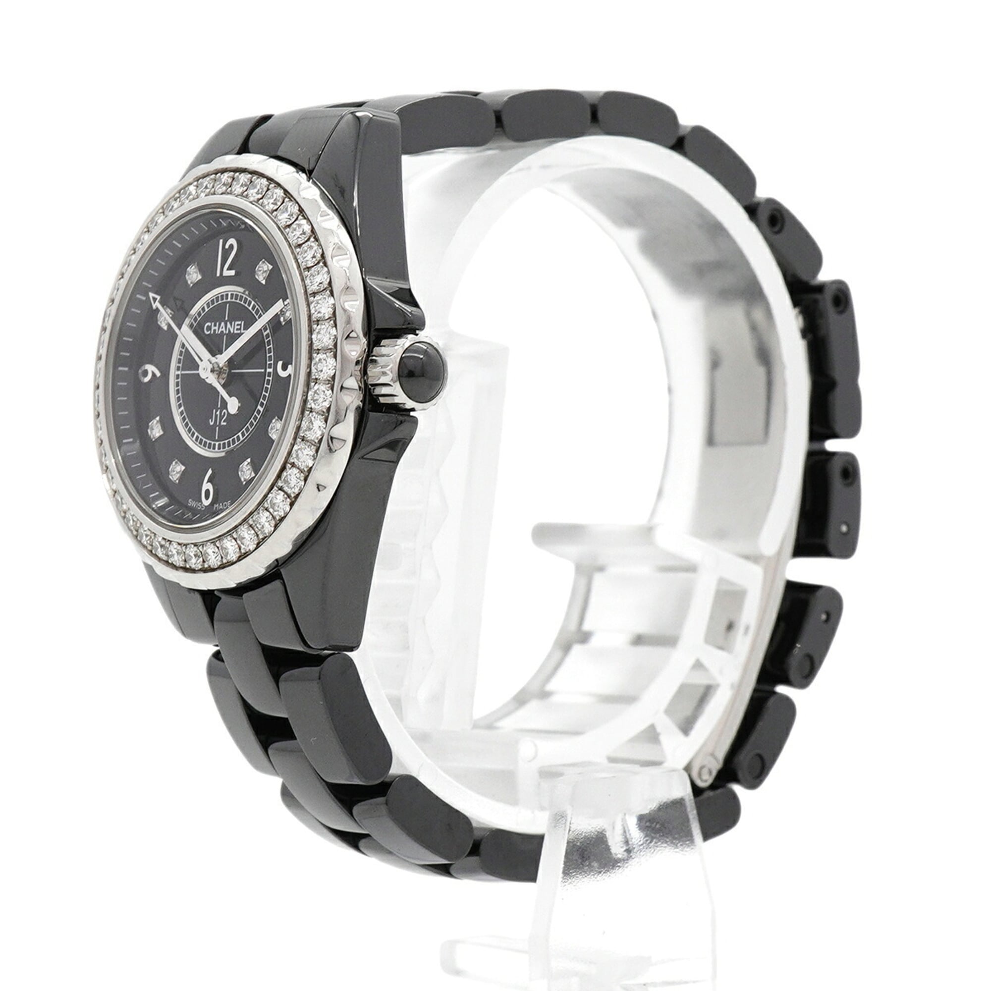 Chanel J12 Diamond H2571 Black Dial 28mm Watch