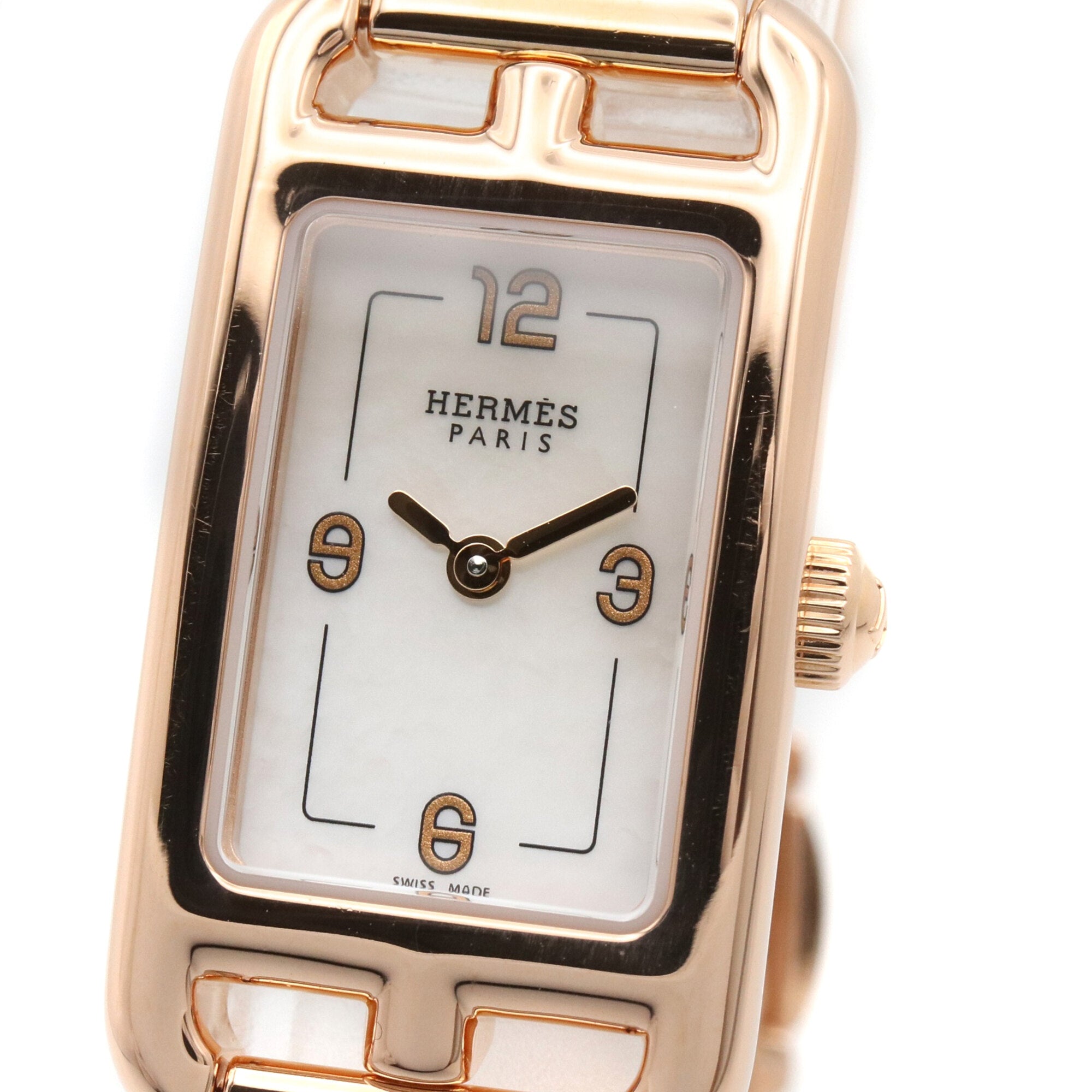Hermes Nantucket PM 29mm 18K Pink Gold (PG) Wo White/White Shell NA2.170