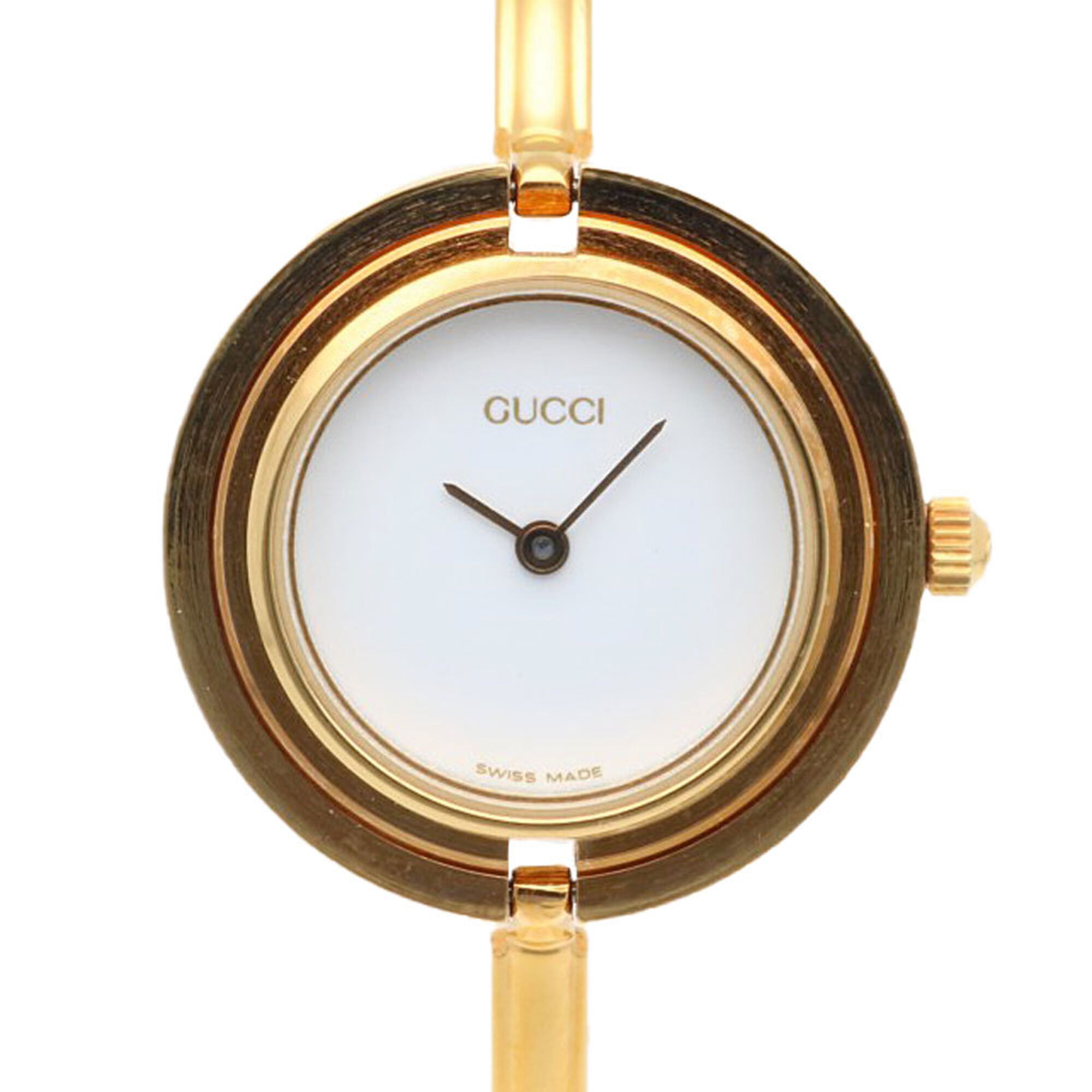 Gucci GP 11 11/12.2 White Dial Gold plated 25mm Watch