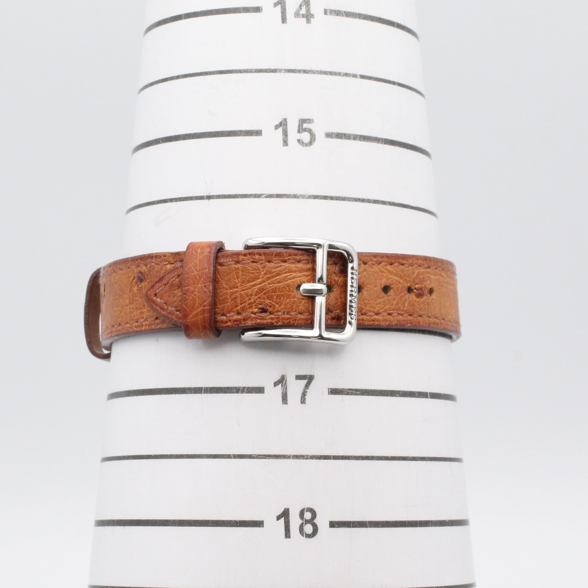 Hermes Kelly Stainless Steel Leather Strap Wo Silver Tone KE1.210
