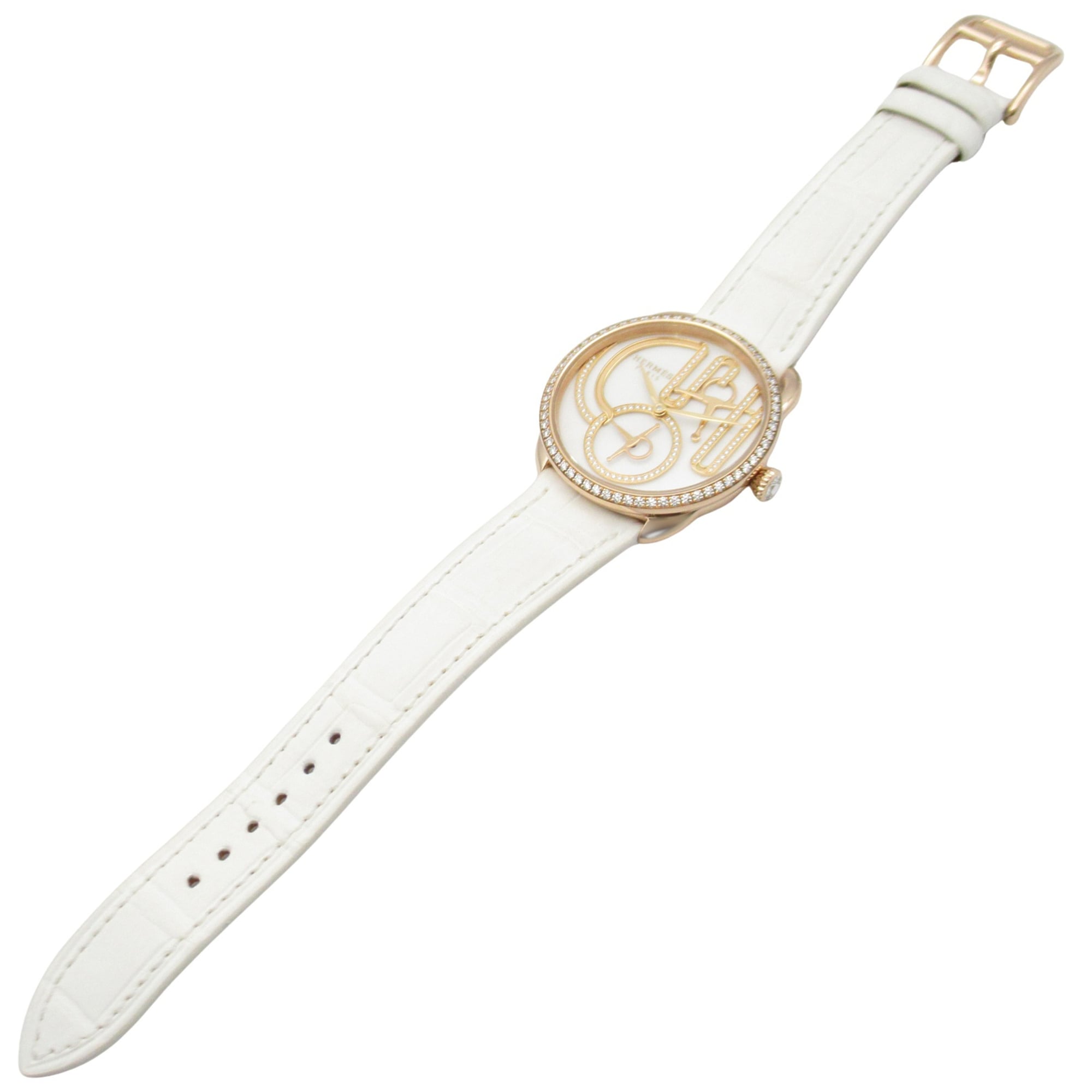 Hermes Arceau Grande Turarara Bride et Maure AR12.671 White Dial 34mm Watch