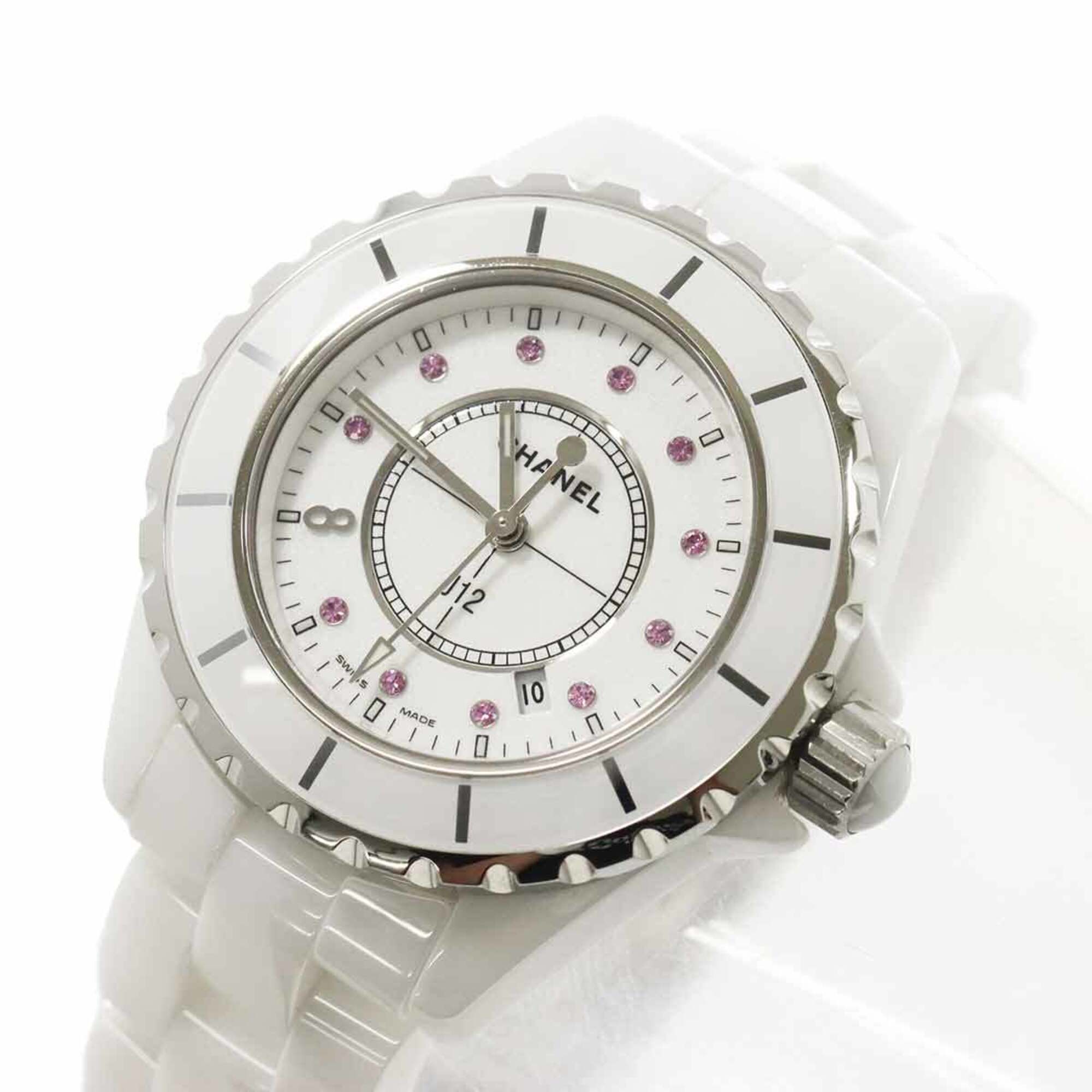 Chanel J12 33mm H2054 Ginza Boutique Limited Edition Wo 11P Pink Sapphire White Ceramic Quartz