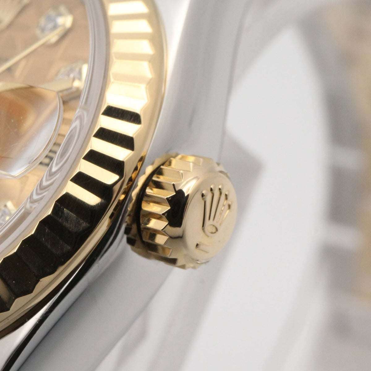 Rolex Datejust 10P Diamond 179173G Champagne, Gold Dial 26mm Watch