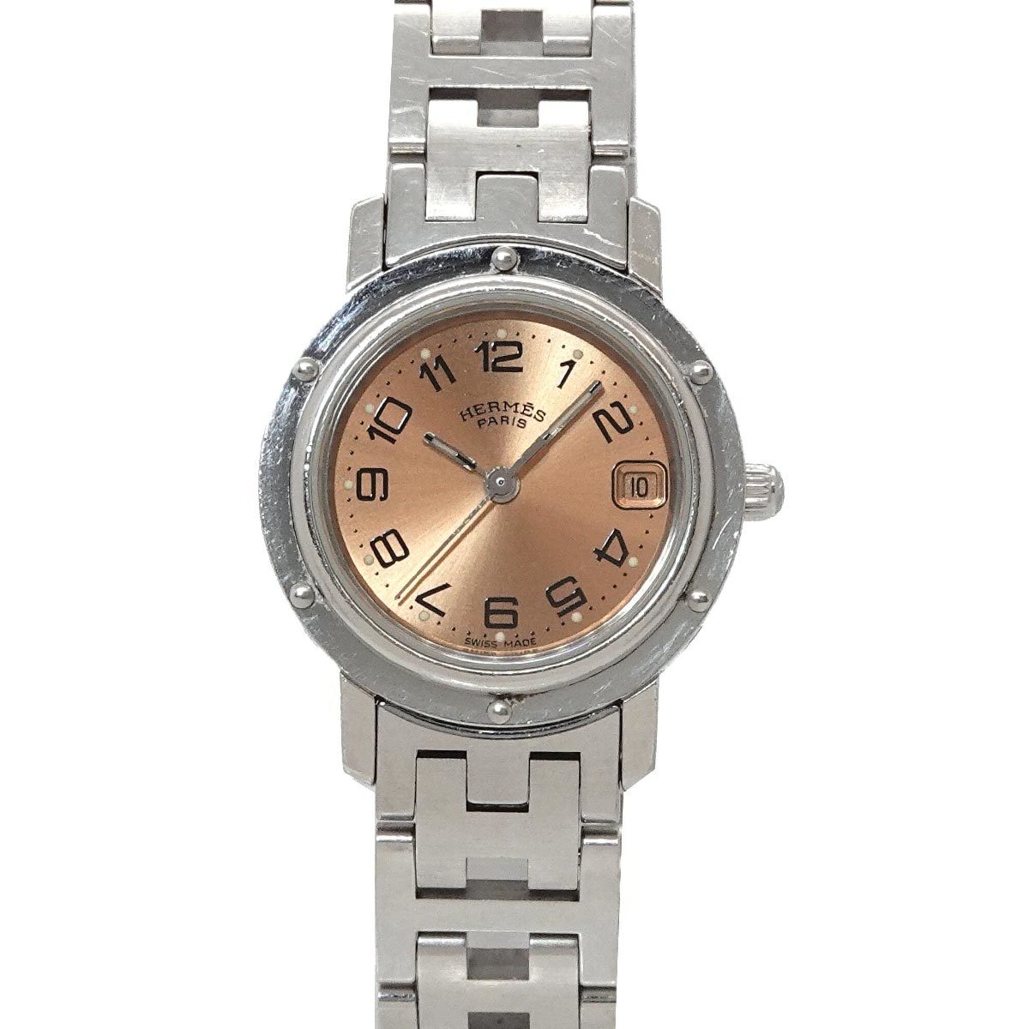 Hermes Clipper CL4 210 Wo Date Display Pink Quartz