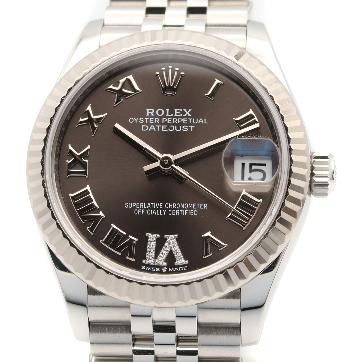 Rolex Datejust VI Diamond 278274 Donkergrijze wijzerplaat 31 mm Horloge