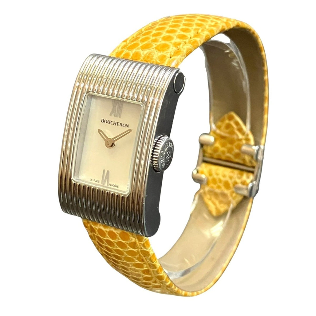 Boucheron Reflet WA009418 Rosa Zifferblatt aus Muschel 19 mm Uhr