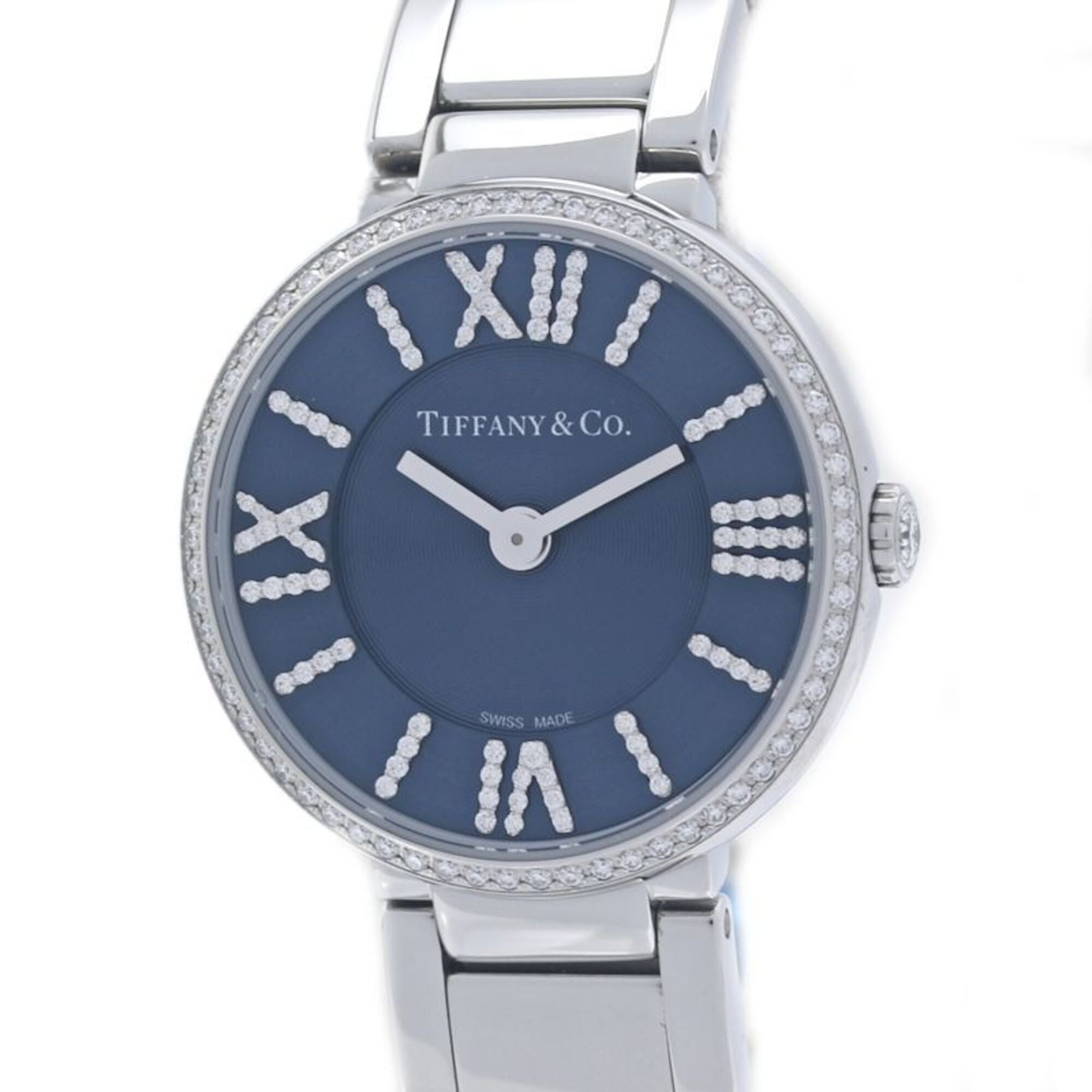 TIFFANY&Co. Tiffany Atlas 2-Hand Bezel Diamond 69291651 Women's Watch Stainless Steel 40349