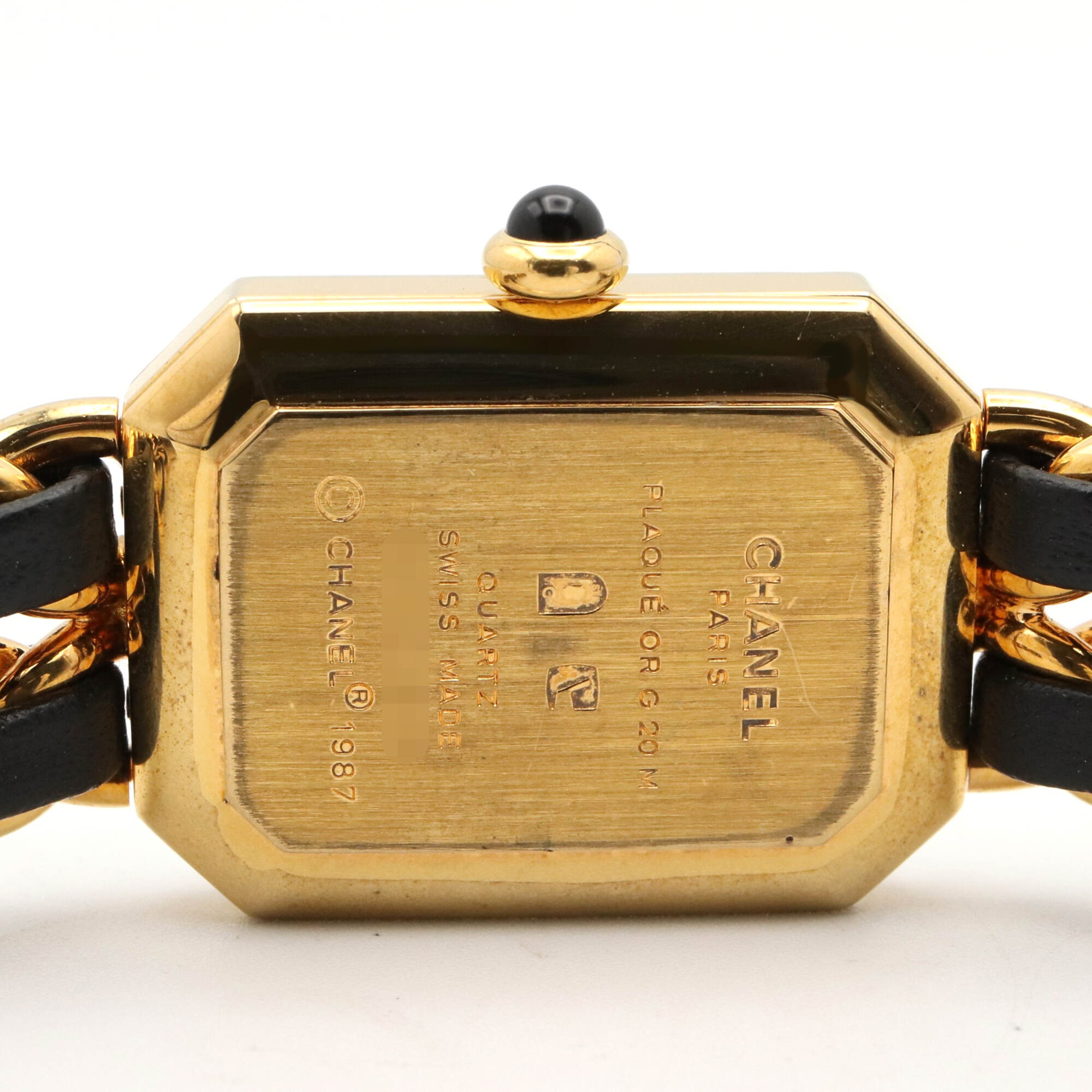 Chanel CHANEL PremiÃ¨re S Gold Plated (GP) Leather Strap Wo Black H0001