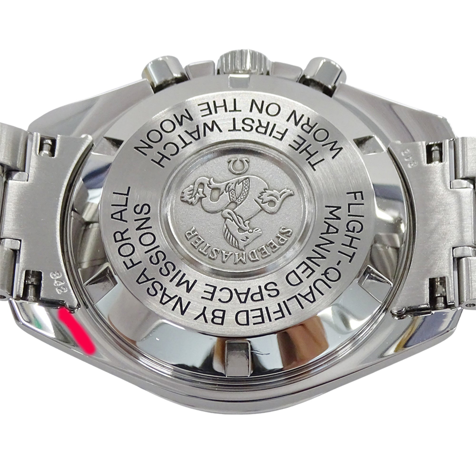 Omega Speedmaster 3597.11.00 Herrenuhr, Marke: Missions Apollo Chronograph, Handaufzug, Edelstahl (SS), Silber und Schwarz.