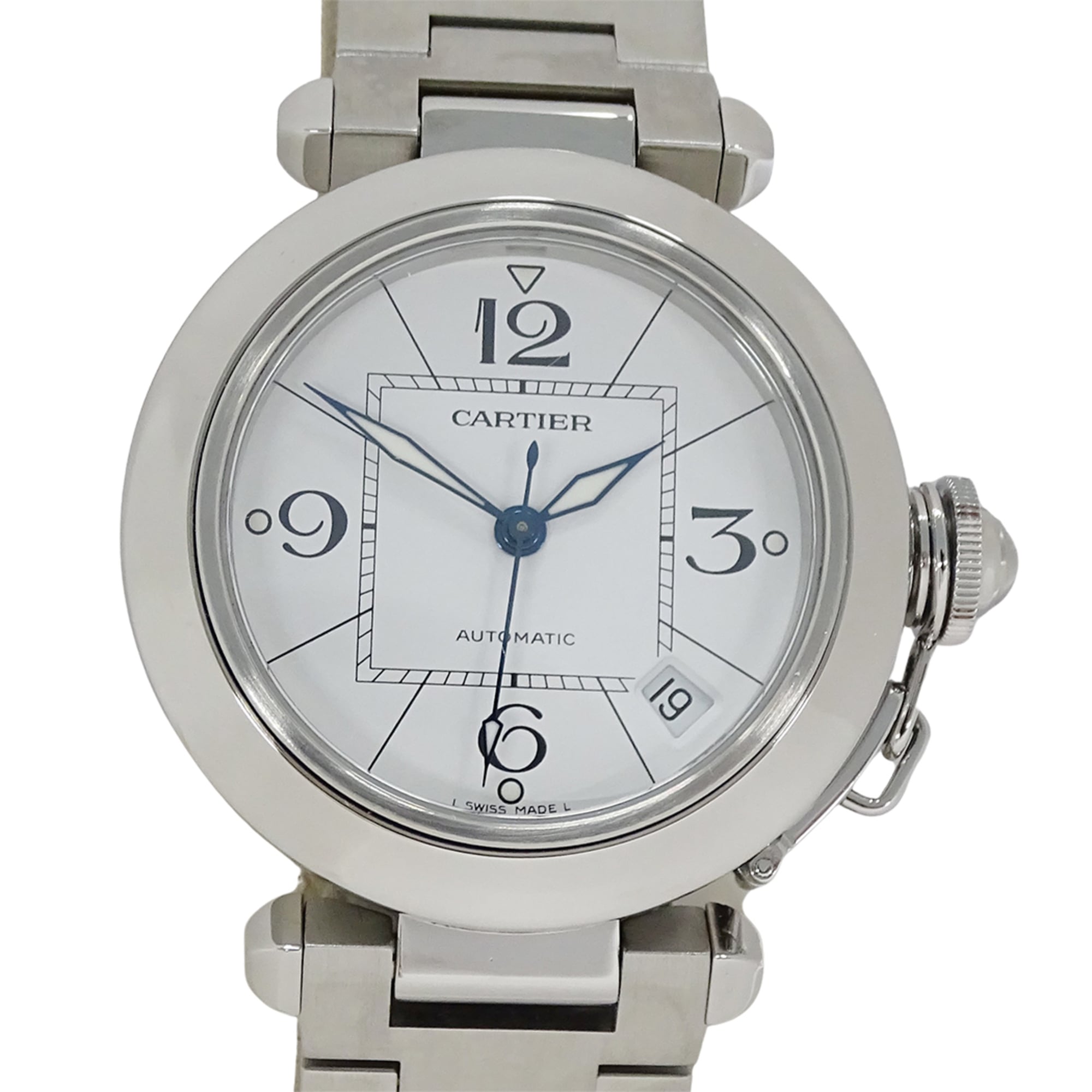 Cartier Pasha C Date Automatic for Boys Stainless Steel (SS) W31074M7 Silver & White