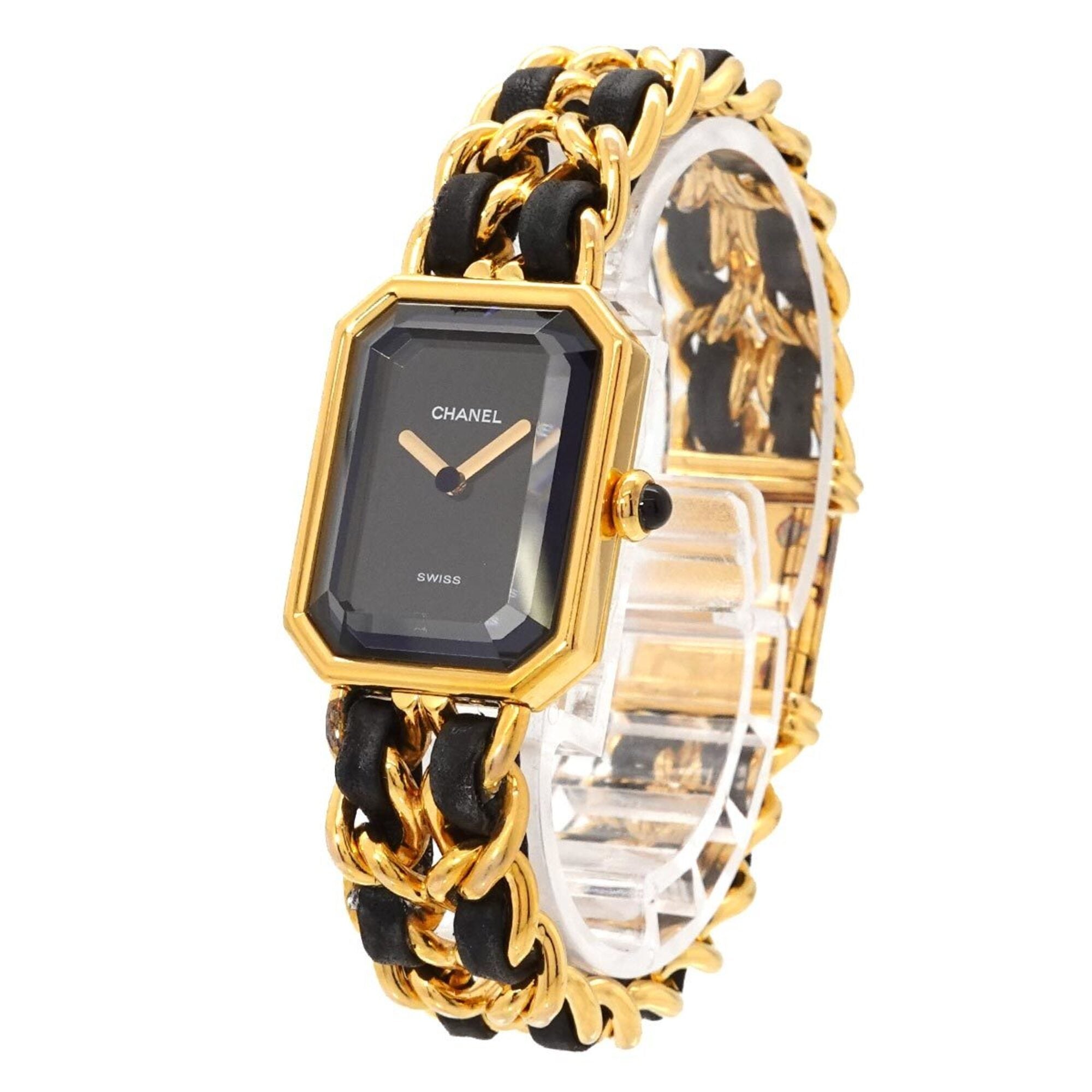 Chanel Premiere H0001 Women's Watch, Size M, Black & Gold, Quartz Movement.