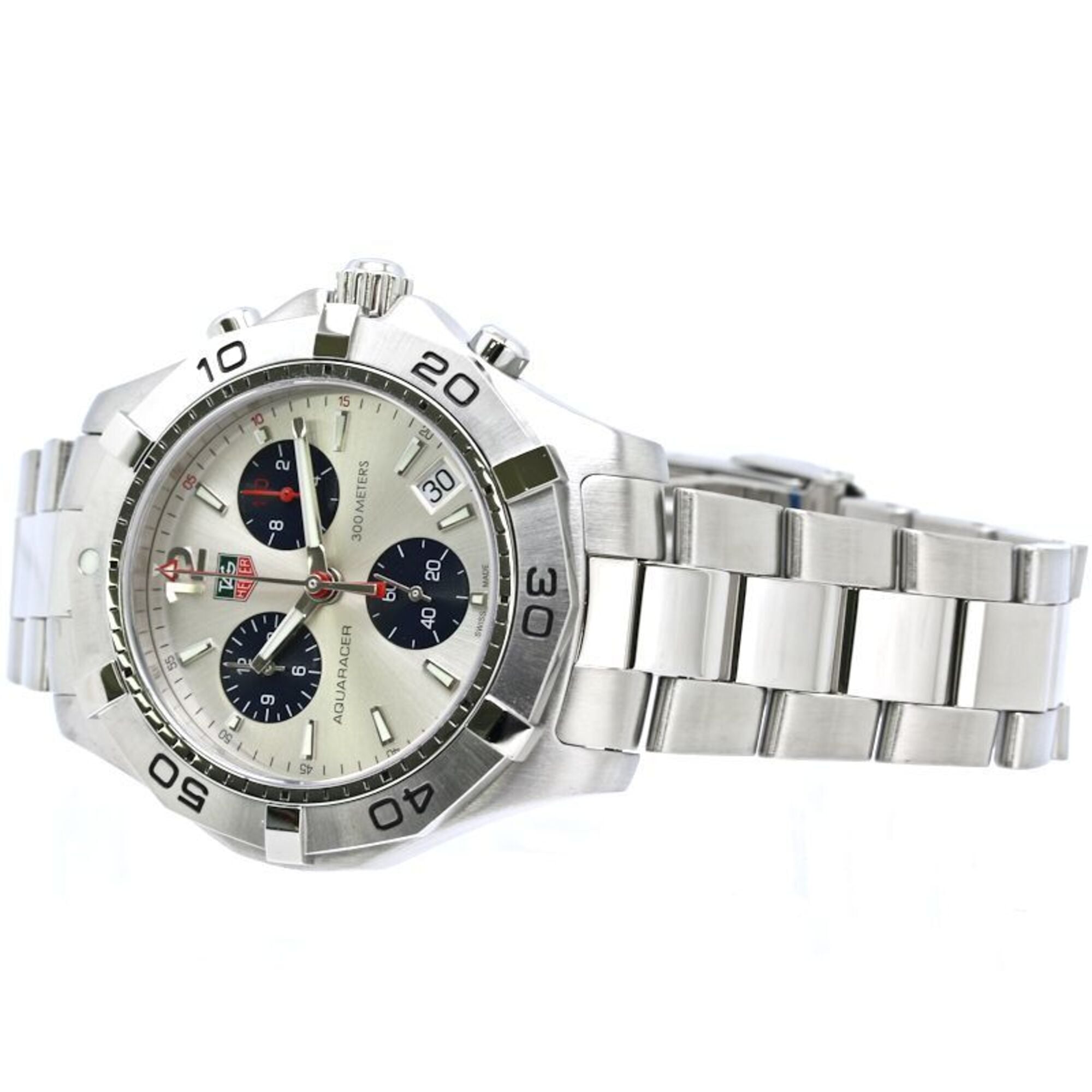 TAG Heuer Aquaracer Chronograph CAF1111.BA0803 Silver Dial 43mm Watch