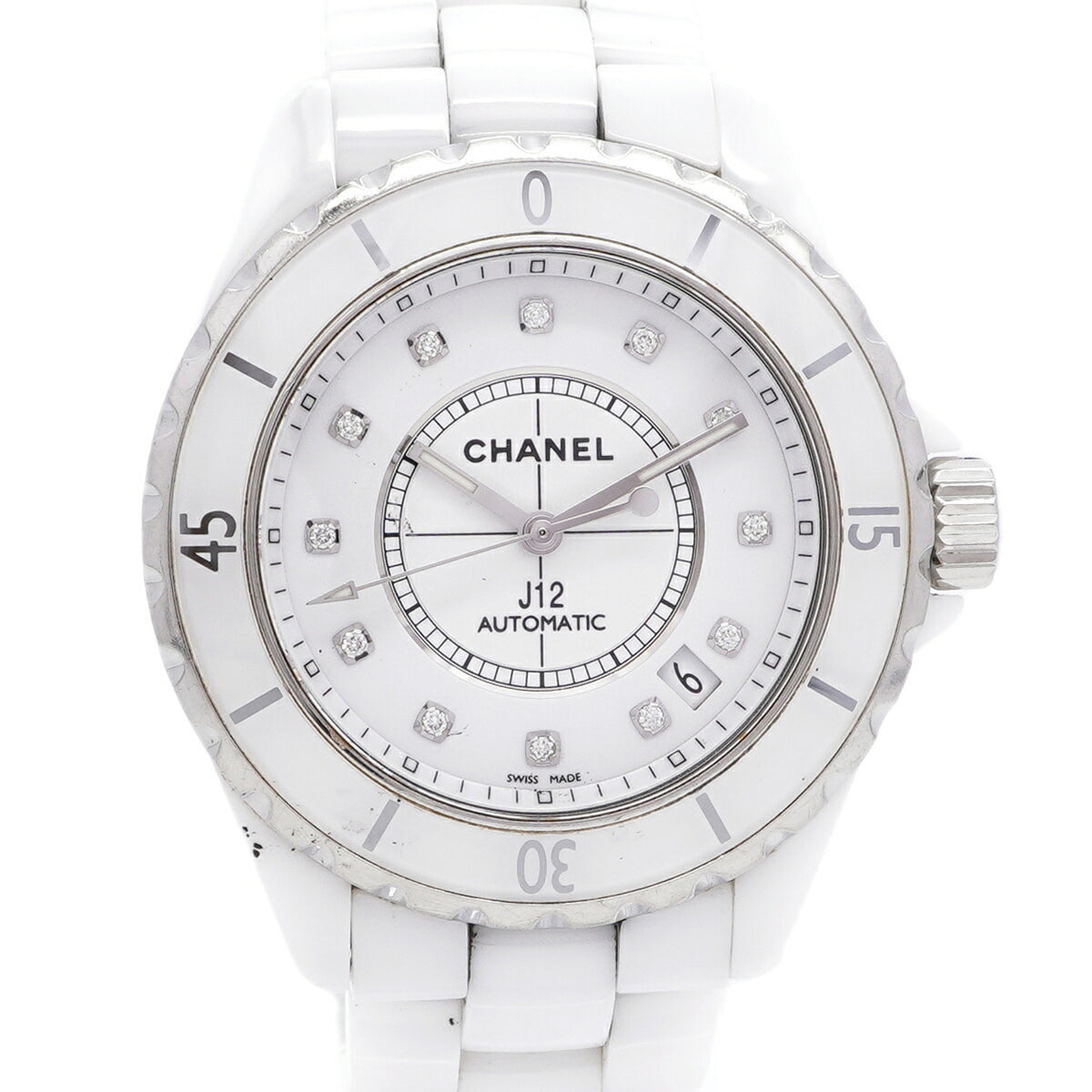 Montre Chanel J12 12P Diamond H1629 Blanc cadran 38 mm