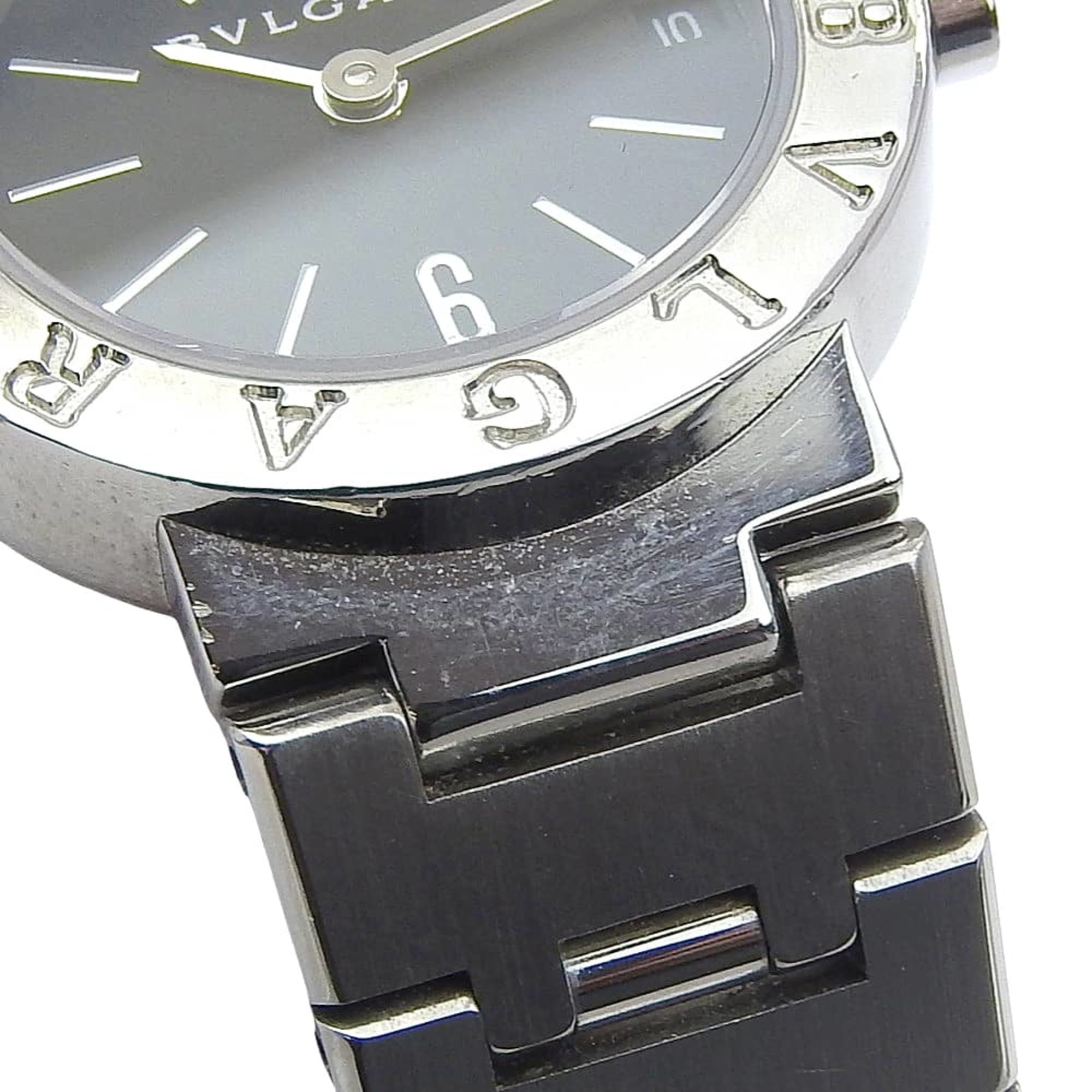 Montre BVLGARI BB23SS en acier inoxydableQuartz affichage analogique, cadran Noir pour femme