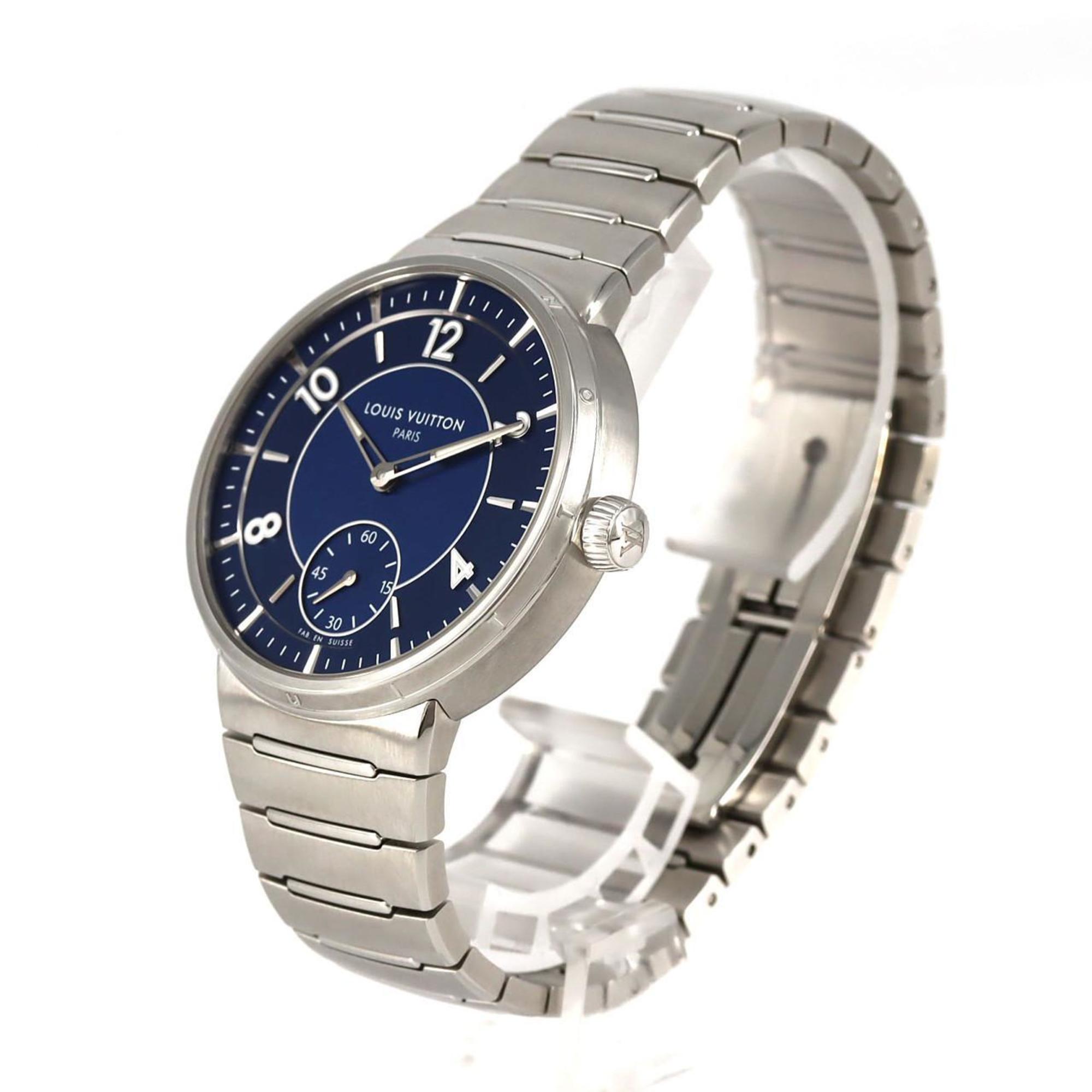 Louis Vuitton Tambour Automatic Steel Blue W1ST20 Stainless Watch