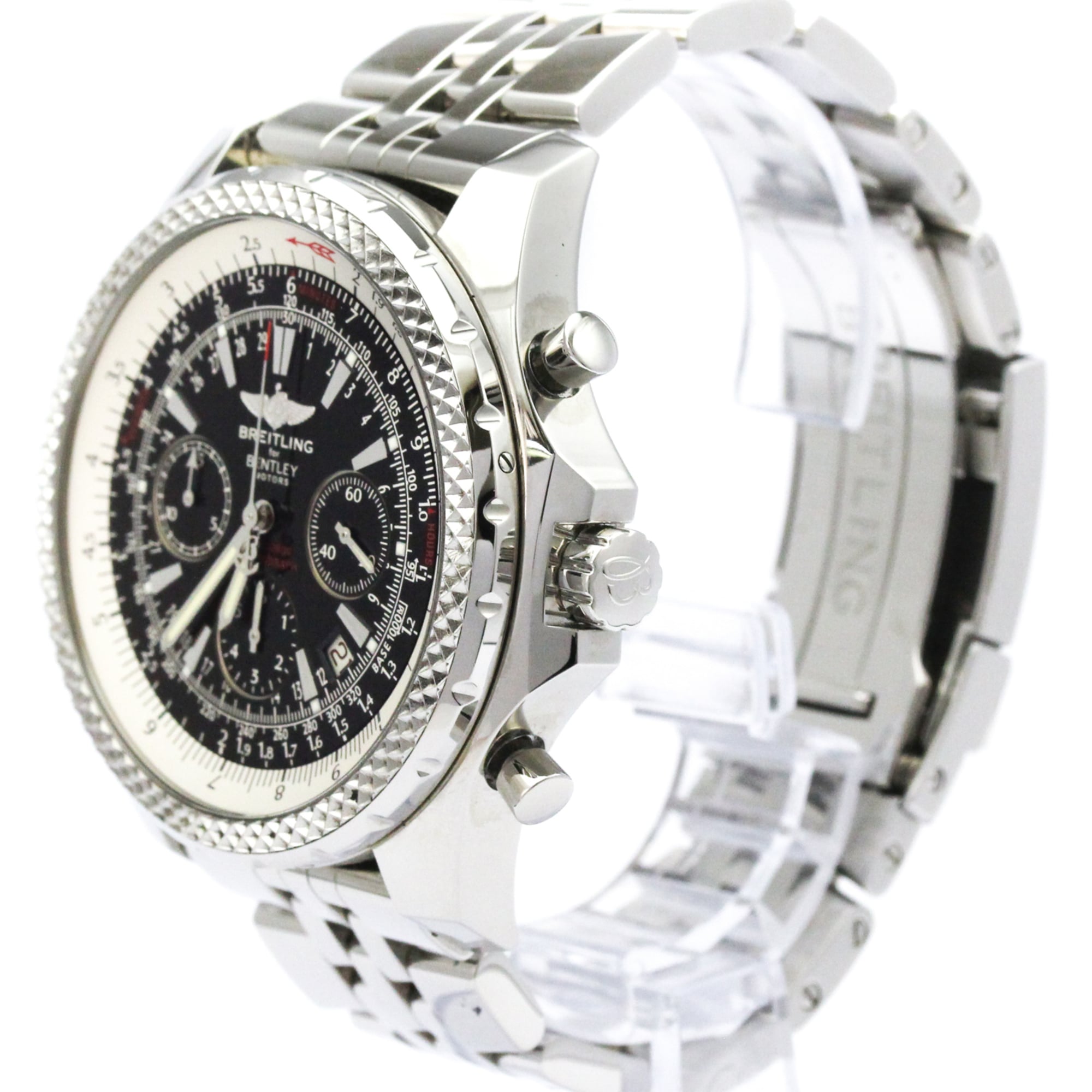 BREITLING Bentley Motors Steel Automatic Mens Watch A25362 Polished