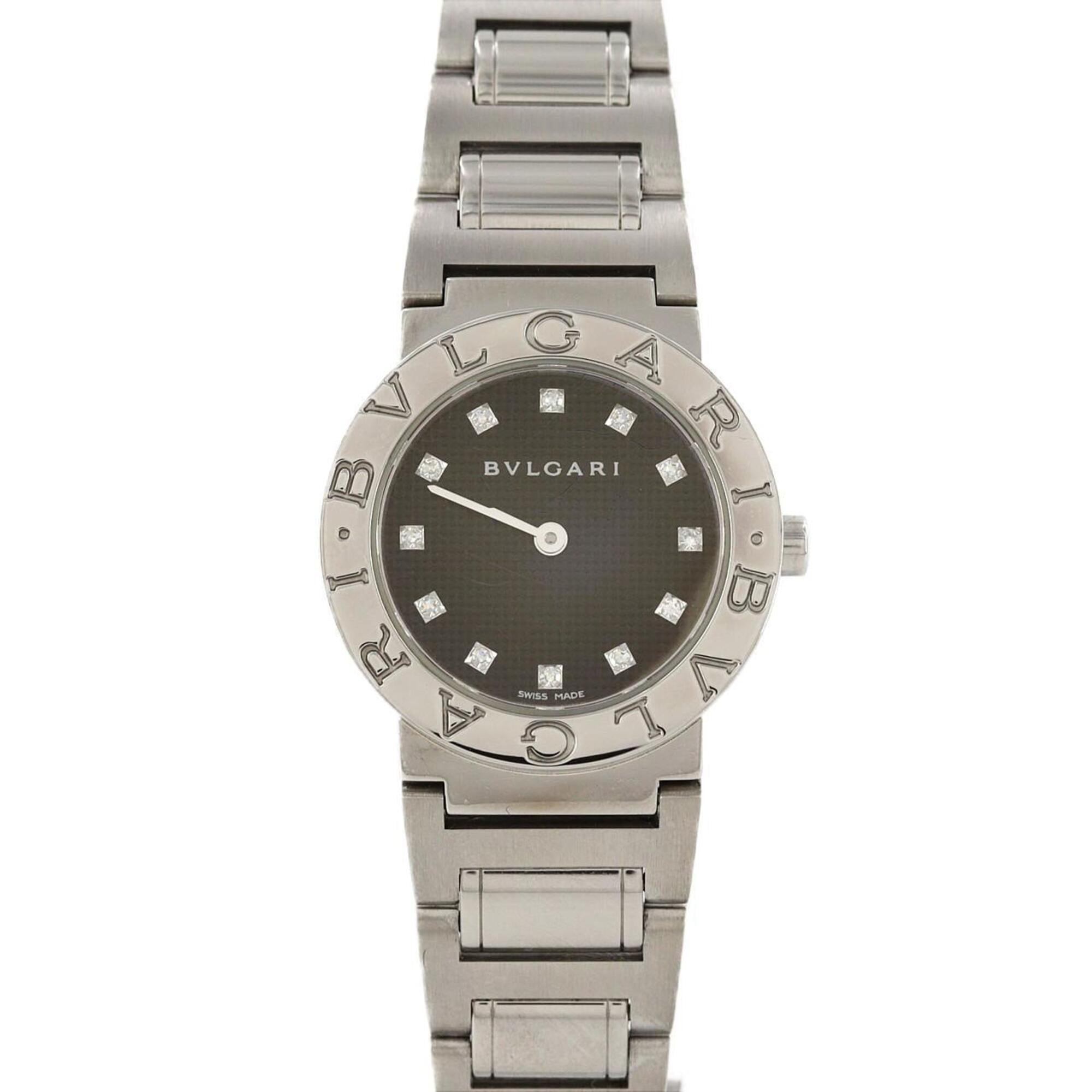 Bulgari 12P BBL26S/BB26BSS/12 Black Dial 26mm Watch