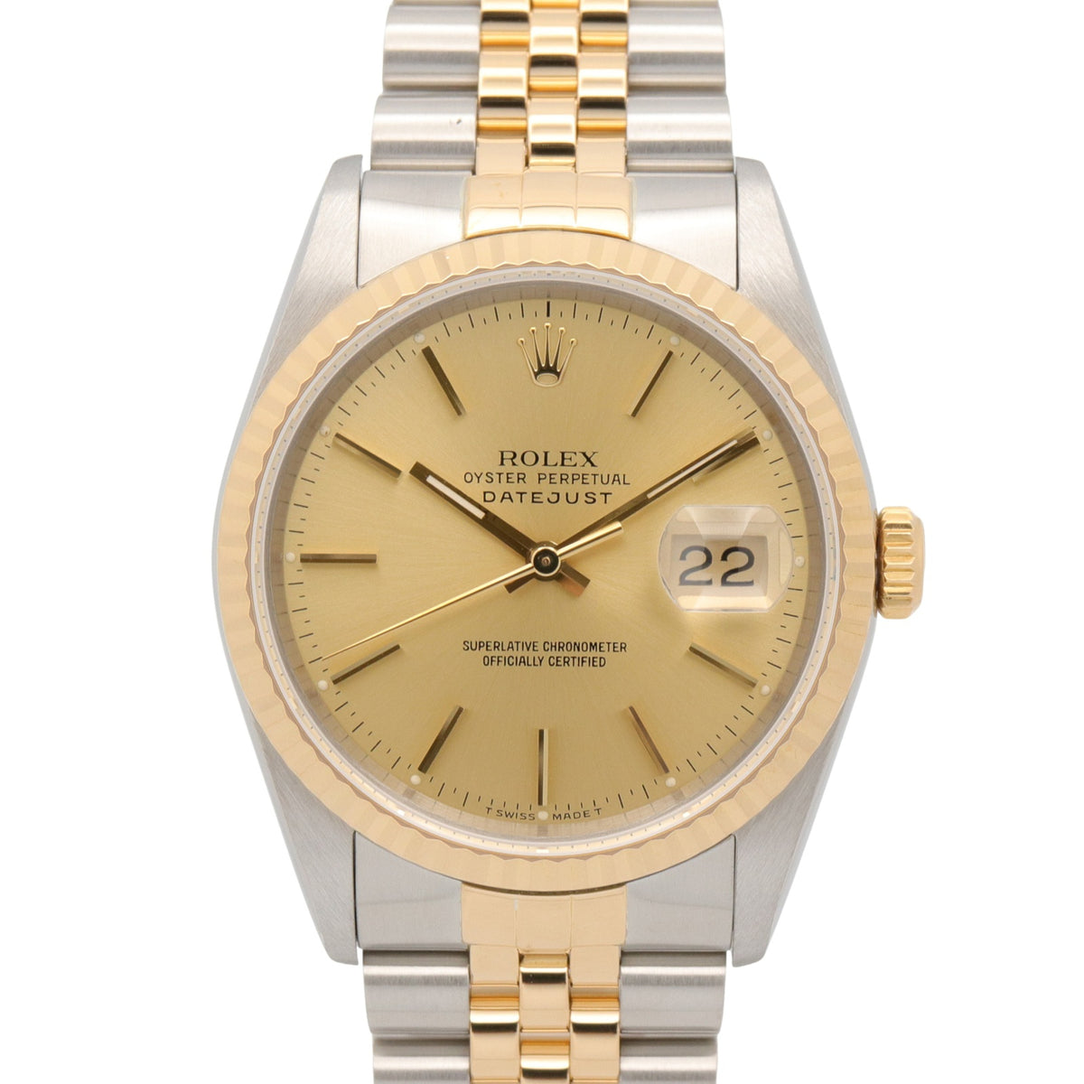 Rolex Datejust 16233 Champagner, goldenes Zifferblatt, 36 mm Uhr