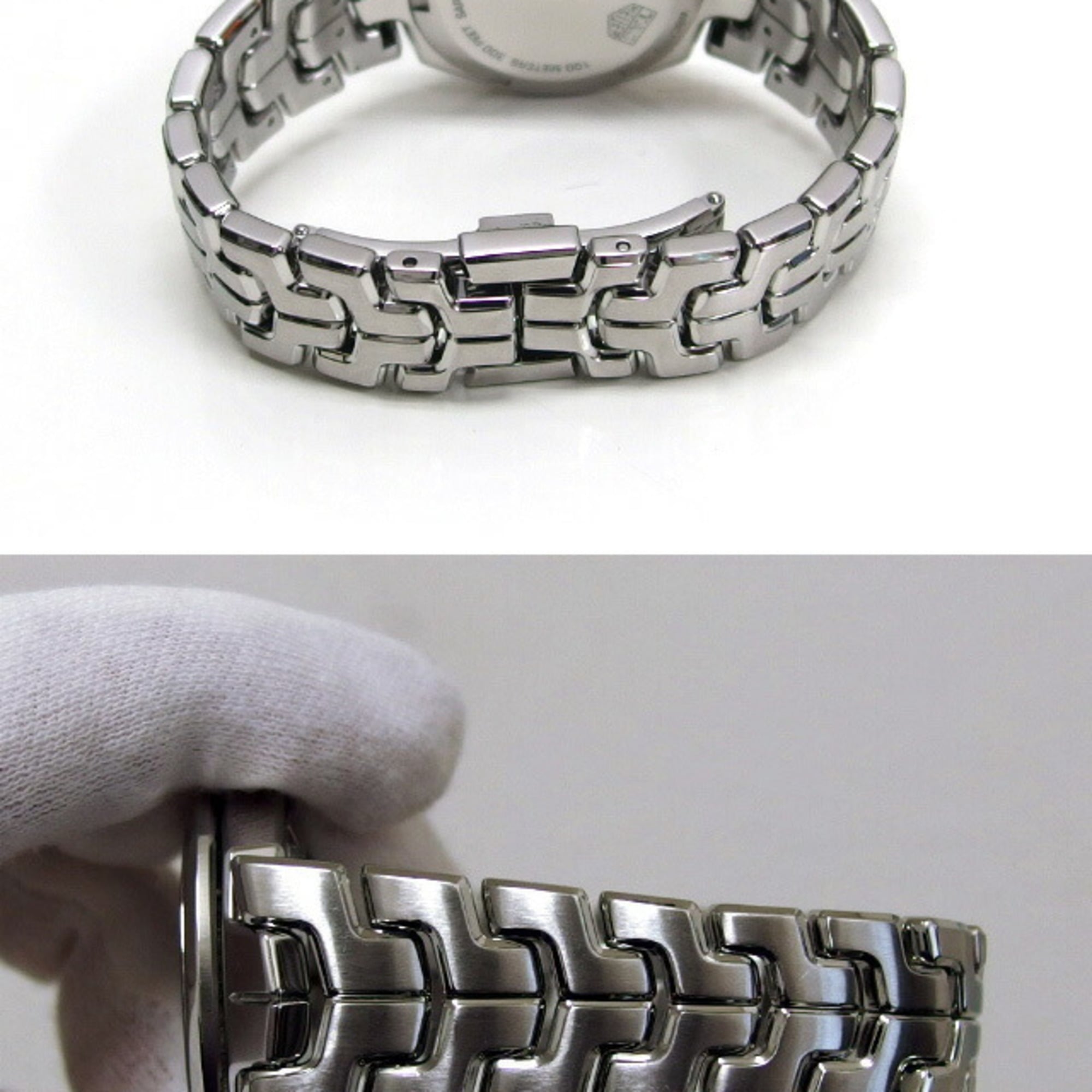 TAG Heuer Link Datum 12P Damenuhr Weiß Zifferblatt in Muscheloptik und Diamanten