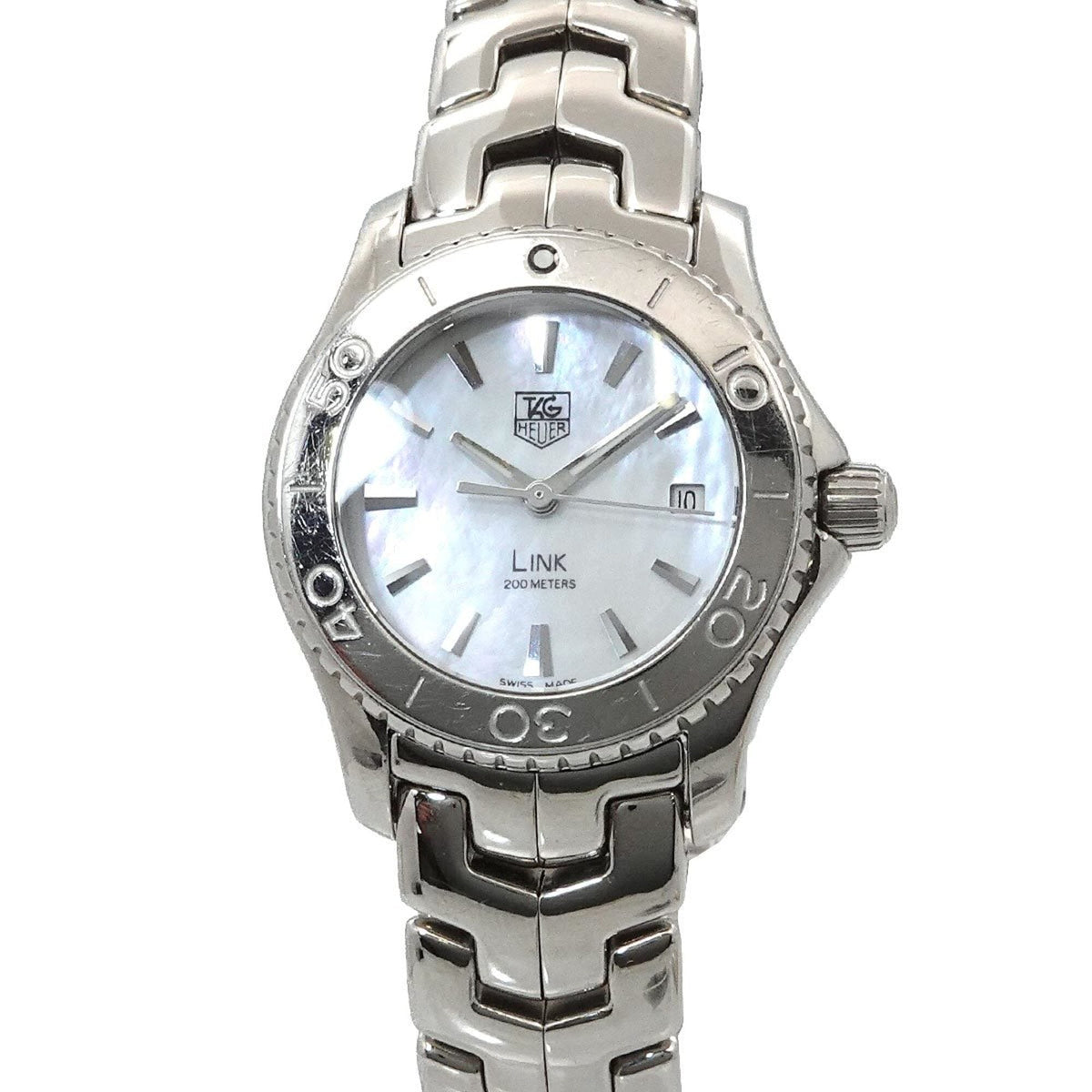 TAG Heuer Link WJ1313-0 Weiß Zifferblatt in Muscheloptik, 27 mm Uhr