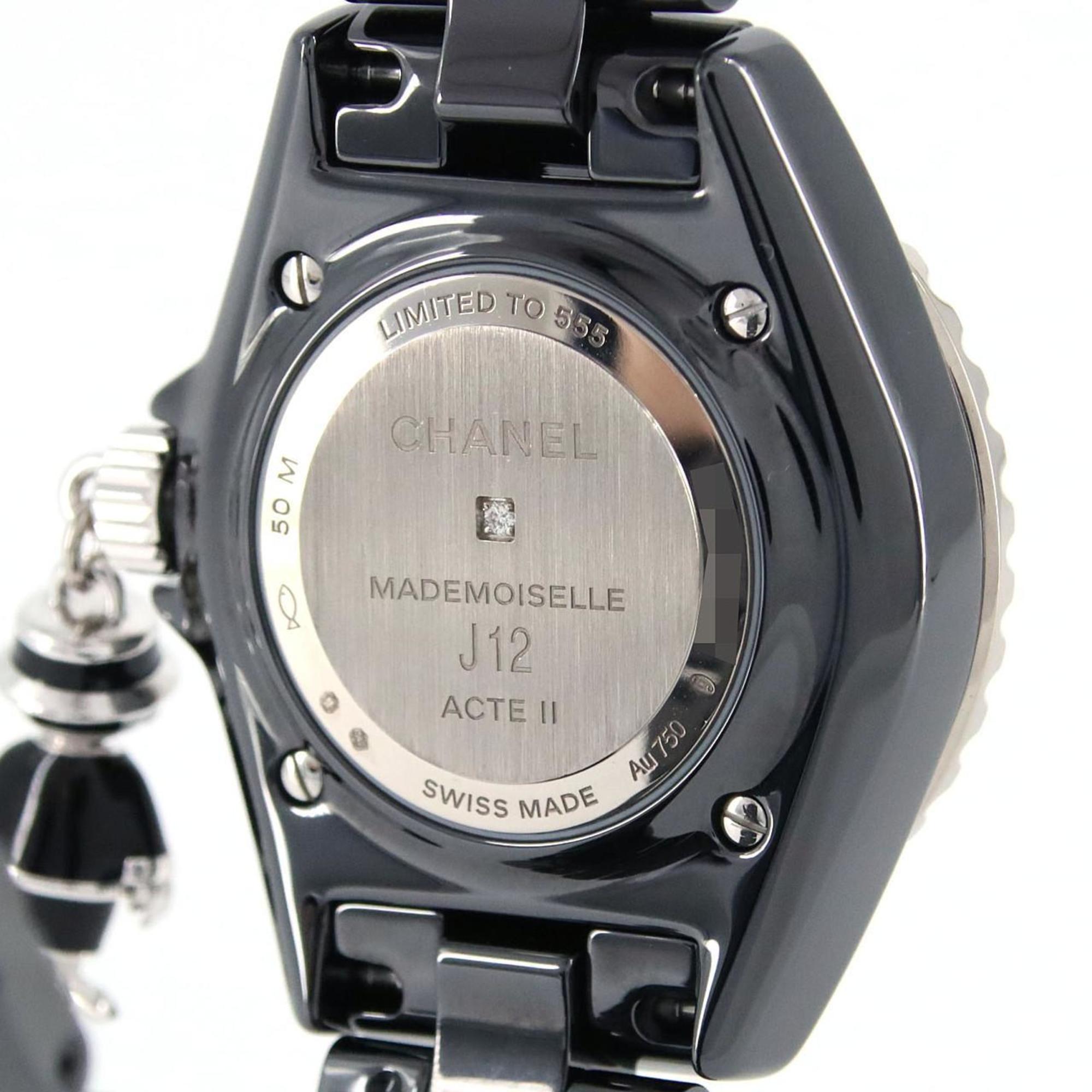 Chanel Mademoiselle J12 Acte 33 mm keramiek xWG LIMITED H6479 polshorloge met quartz uurwerk