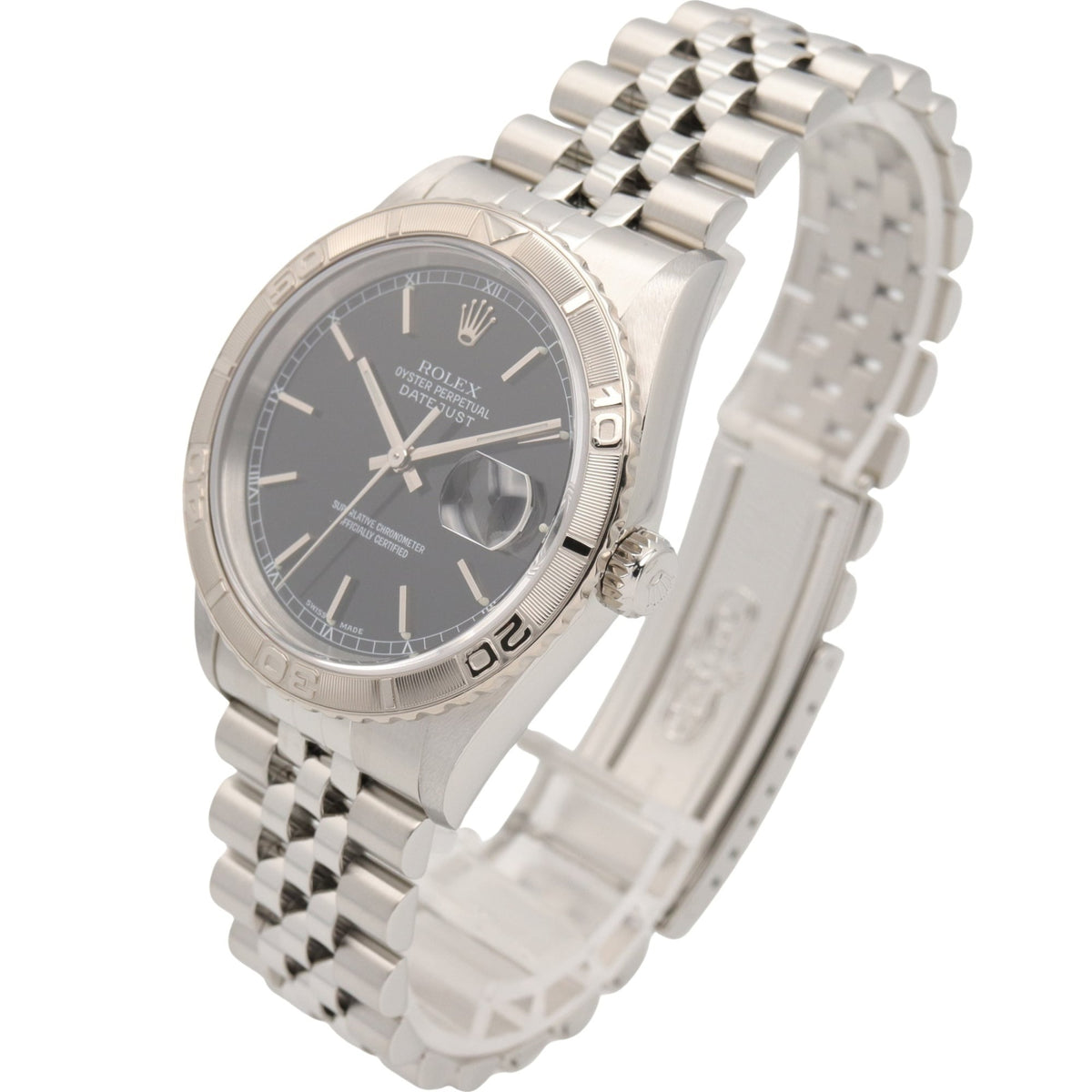 Rolex Thunderbird P-Serie 18 Karat 16264 Schwarz Zifferblatt 36 mm Uhr