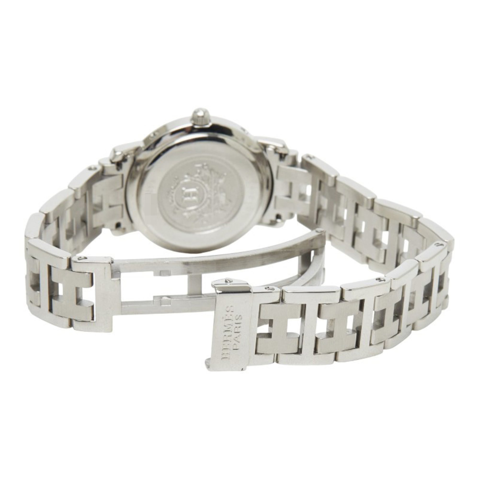 Hermes Clipper CL4.210 quartz navy dial stainless steel wo HERMES