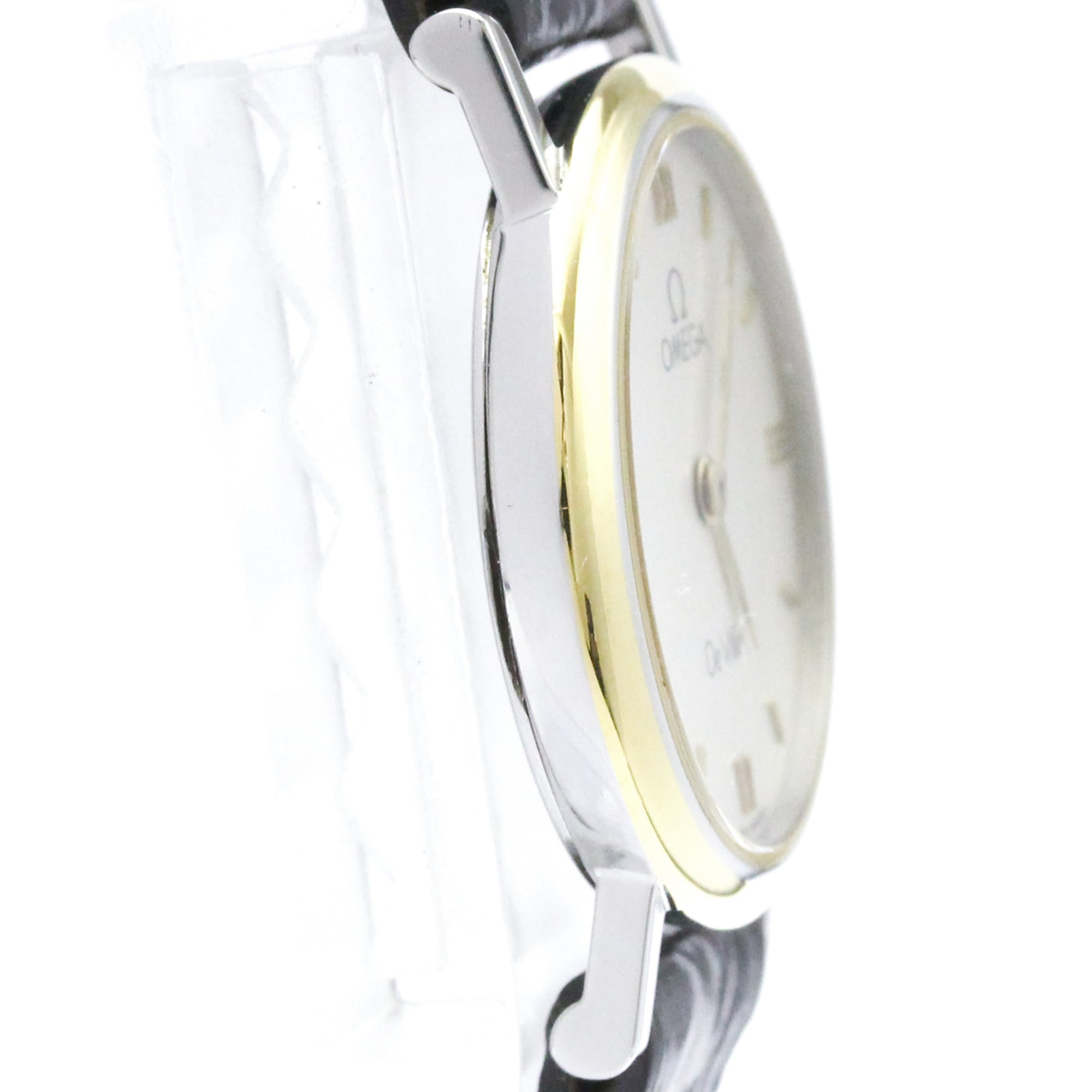OMEGA De Ville Gold Plated Steel Quartz Ladies Watch 595.1111 Polished