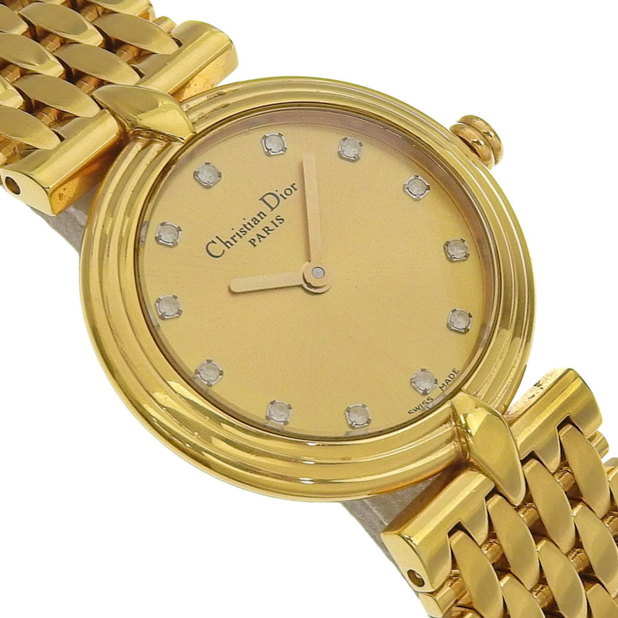 Montre Christian Dior D68-150, plaquée or, Quartz, affichage analogique, cadran, pour femme.