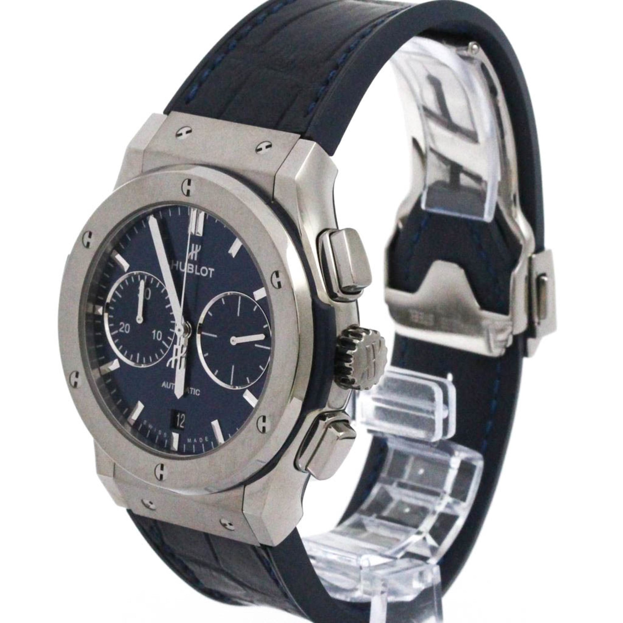 HUBLOT Classic Fusion Titanium Blue Mens Watch 521.NX.7170.LR Polished