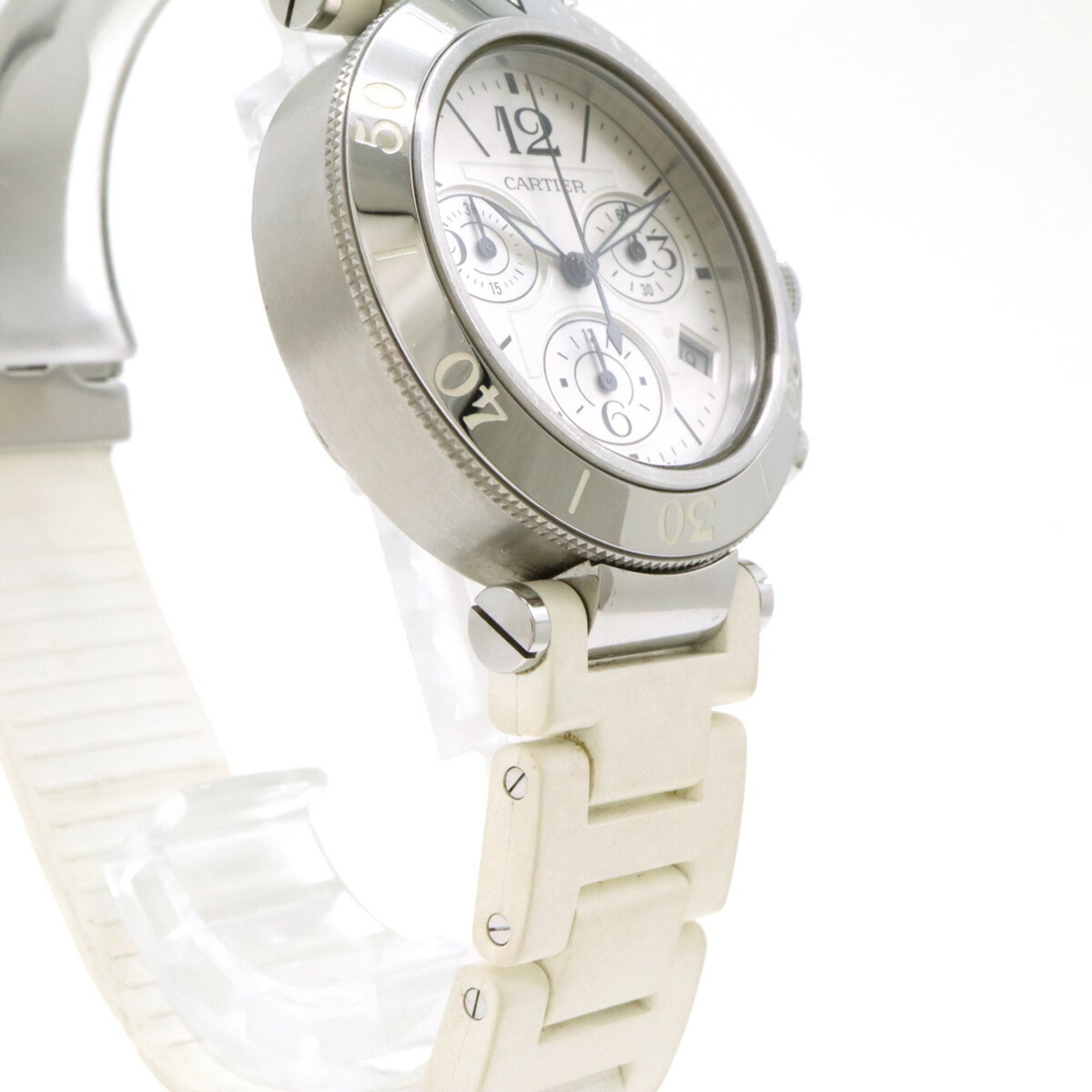 Cartier Pasha met zilveren wijzerplaat, AT, automatisch, heren-, dames- en unisexhorloge W3140005